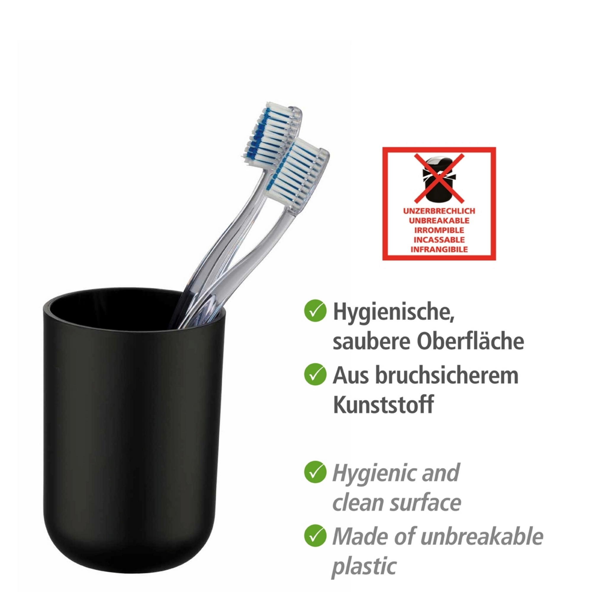 Bad-Accessoire-Set 'Brasil' schwarz 4-teilig