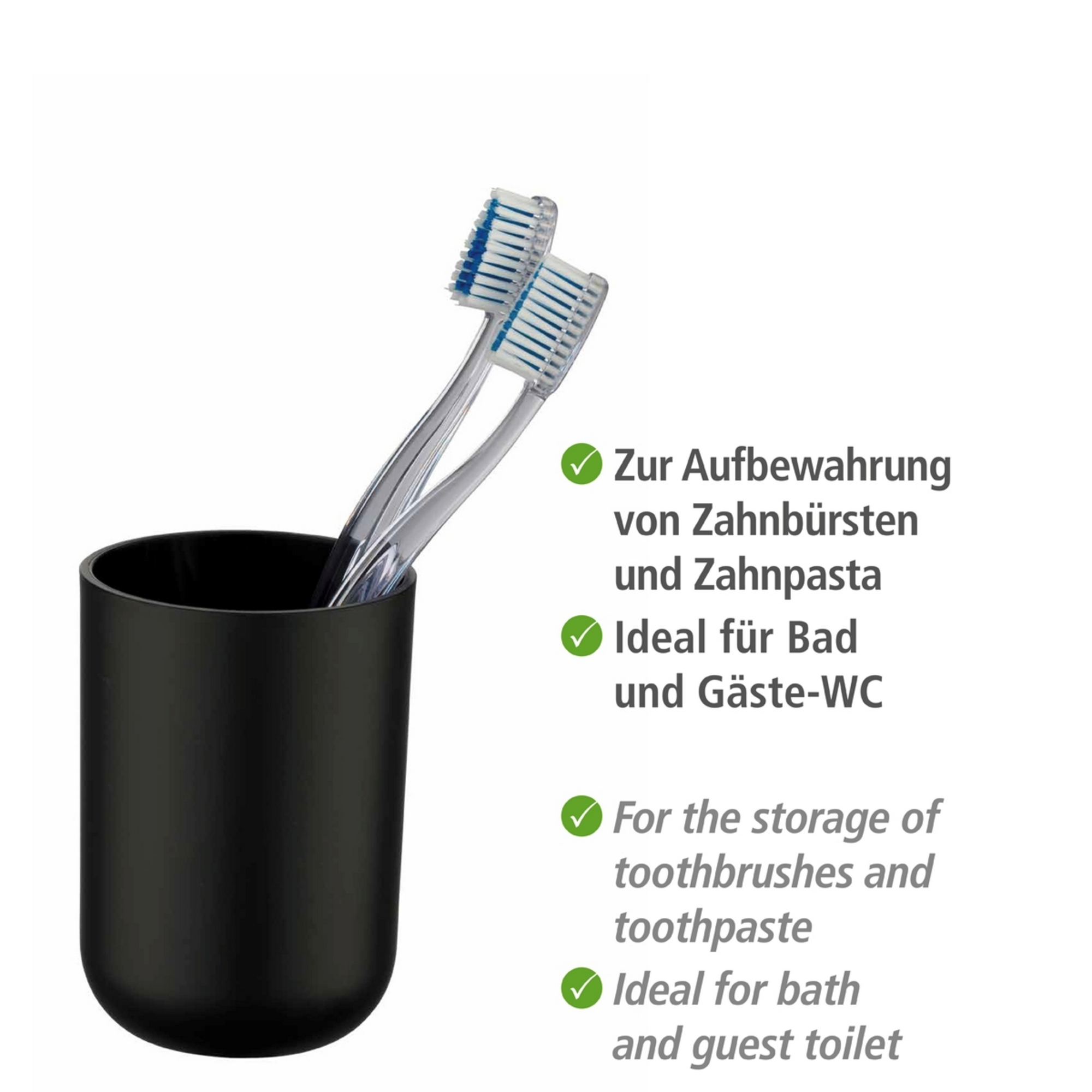 Bad-Accessoire-Set 'Brasil' schwarz 4-teilig