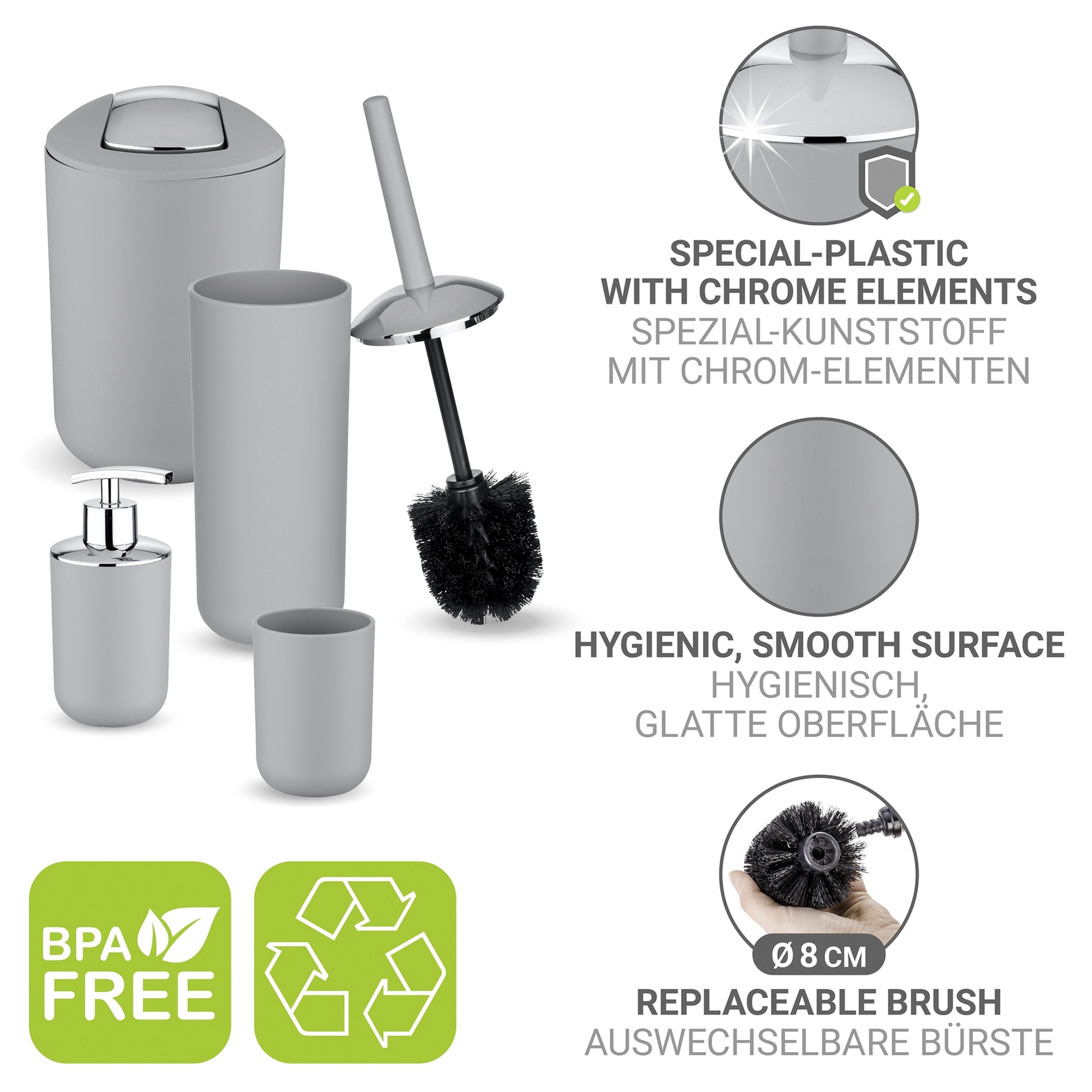 Bad-Accessoire-Set 'Brasil' grau 4-teilig