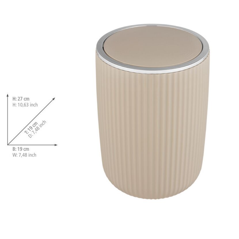 Schwingdeckeleimer 'Agropoli' beige Ø 19 x 27 cm 5,5 l