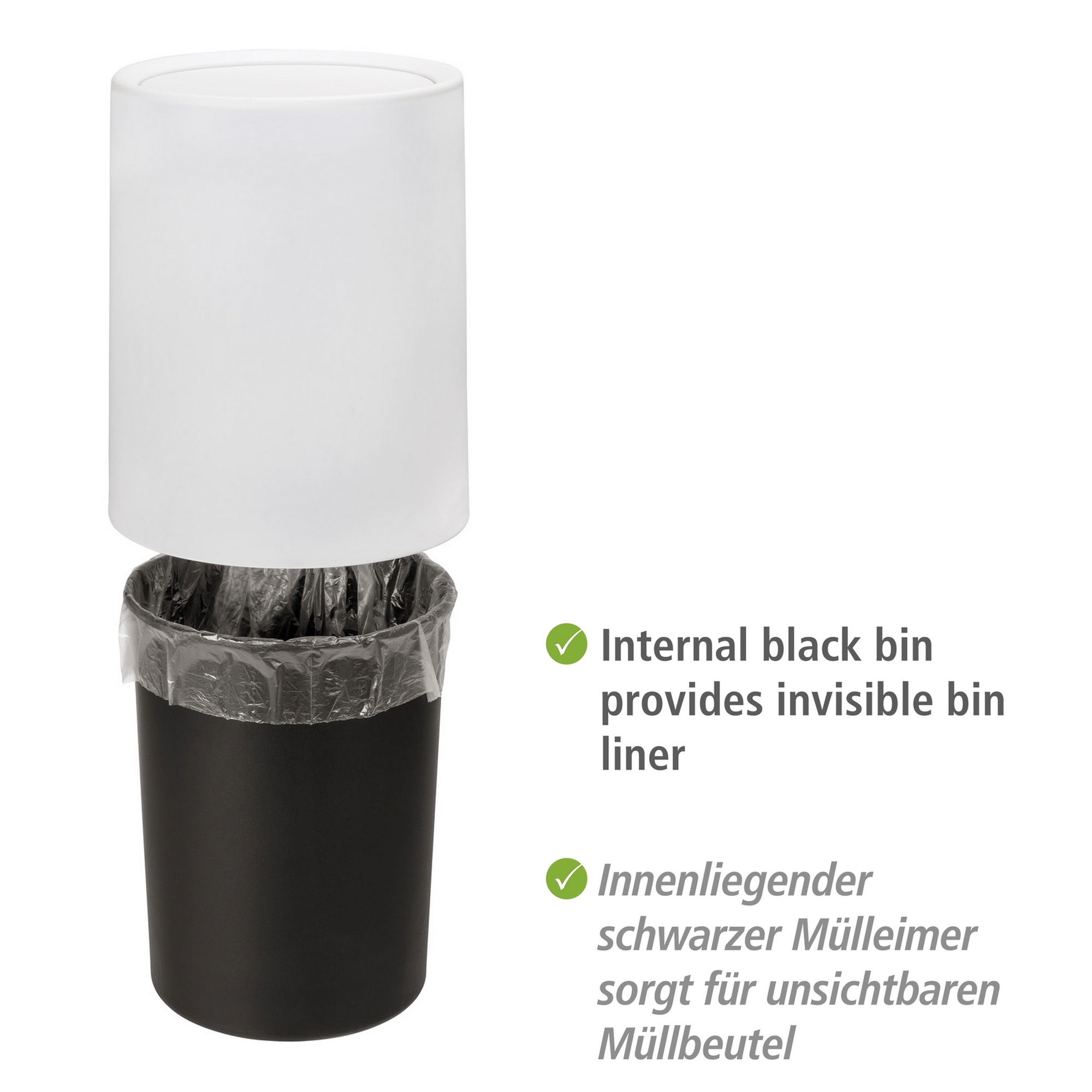 Schwingdeckeleimer 'Atri' weiß Ø 21 x 25,5 cm 6 l