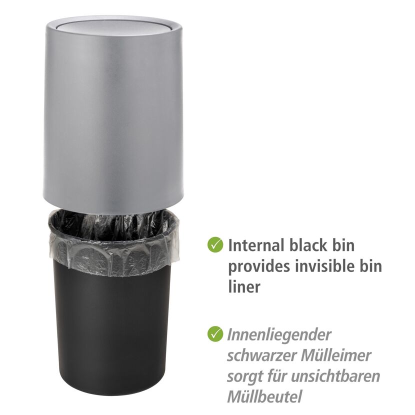 Schwingdeckeleimer 'Atri' grau Ø 21 x 25,5 cm 6 l