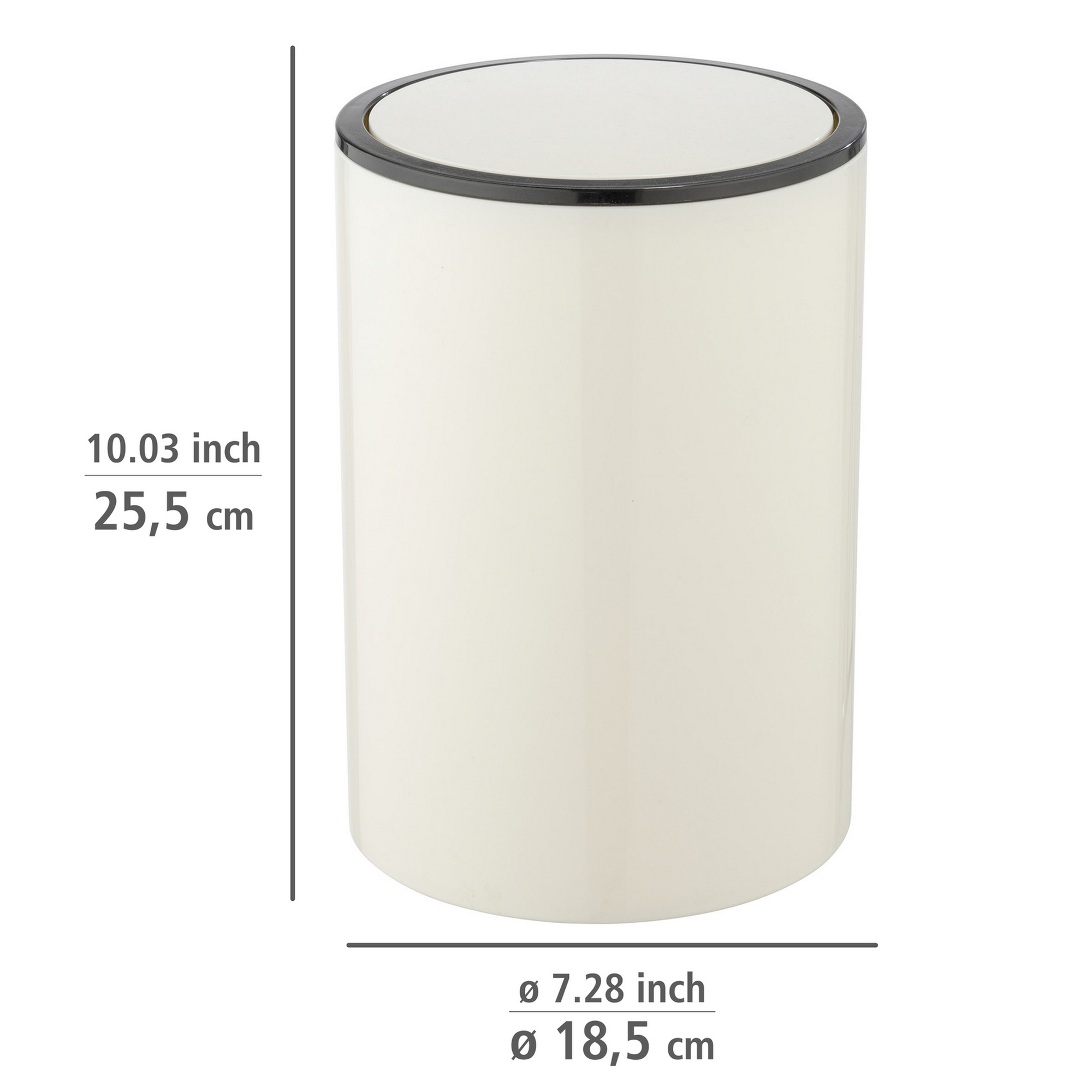 Schwingdeckeleimer 'Inca' creme Ø 18,5 x 25,5 cm 5 l