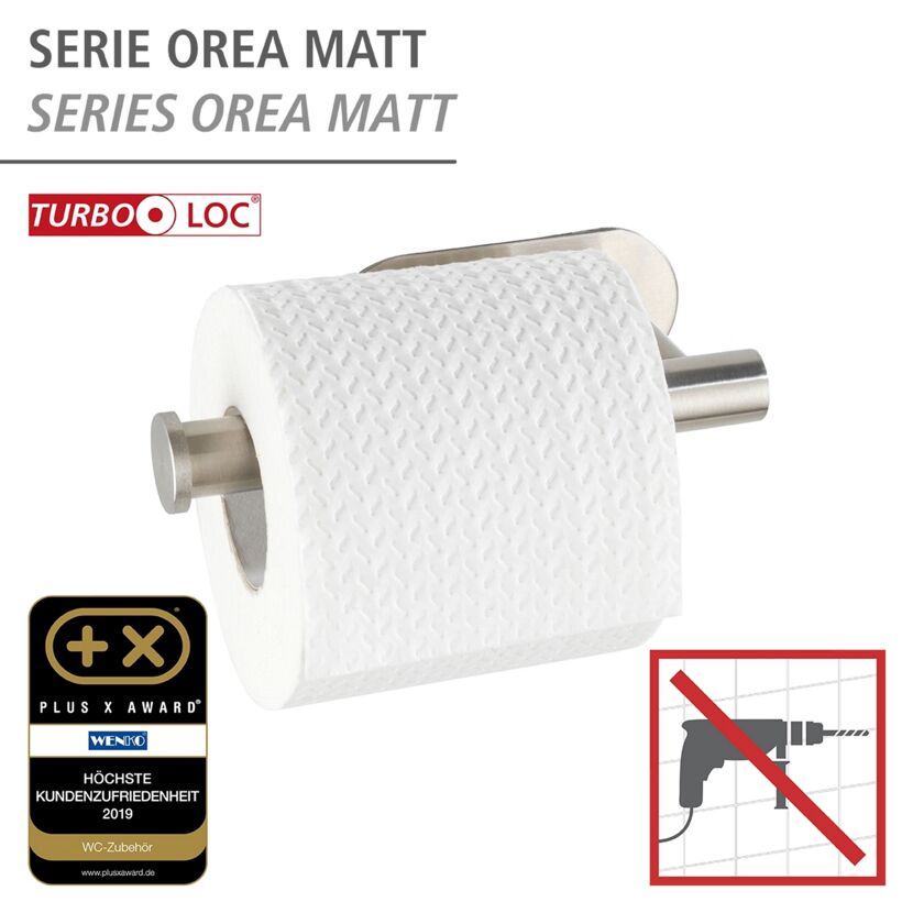 Toilettenpapierhalter 'Orea' Edelstahl matt ohne Deckel