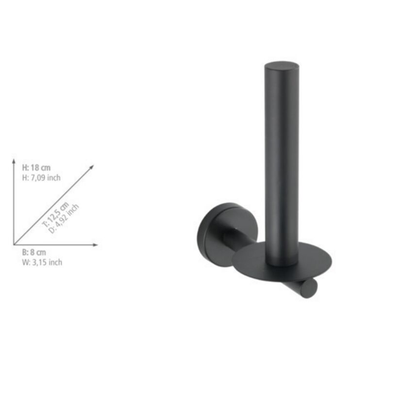 Toilettenpapierhalter 'Bosio' Edelstahl schwarz