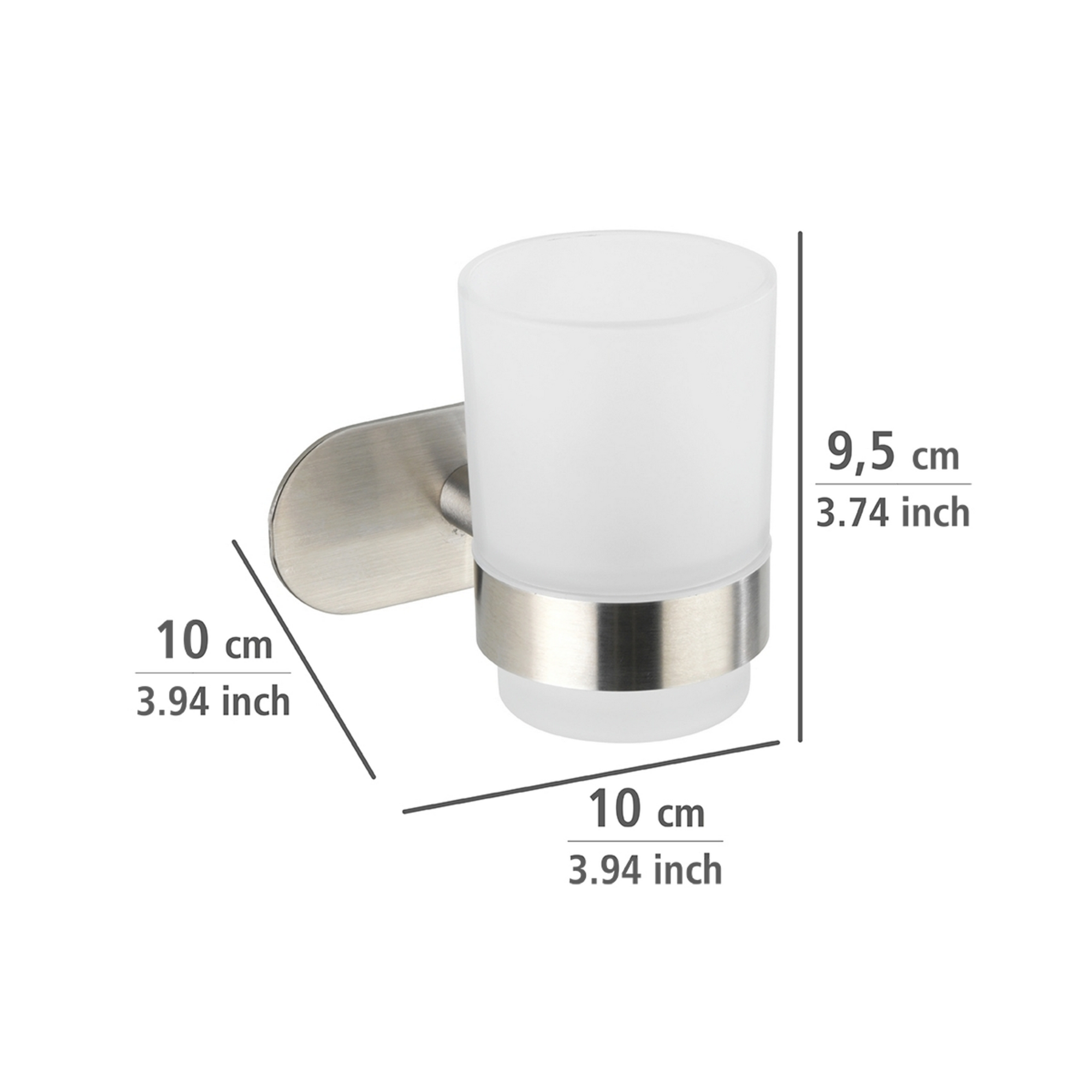 Zahnputzbecher 'Orea' Edelstahl weiß Ø 10 x 9,5 cm