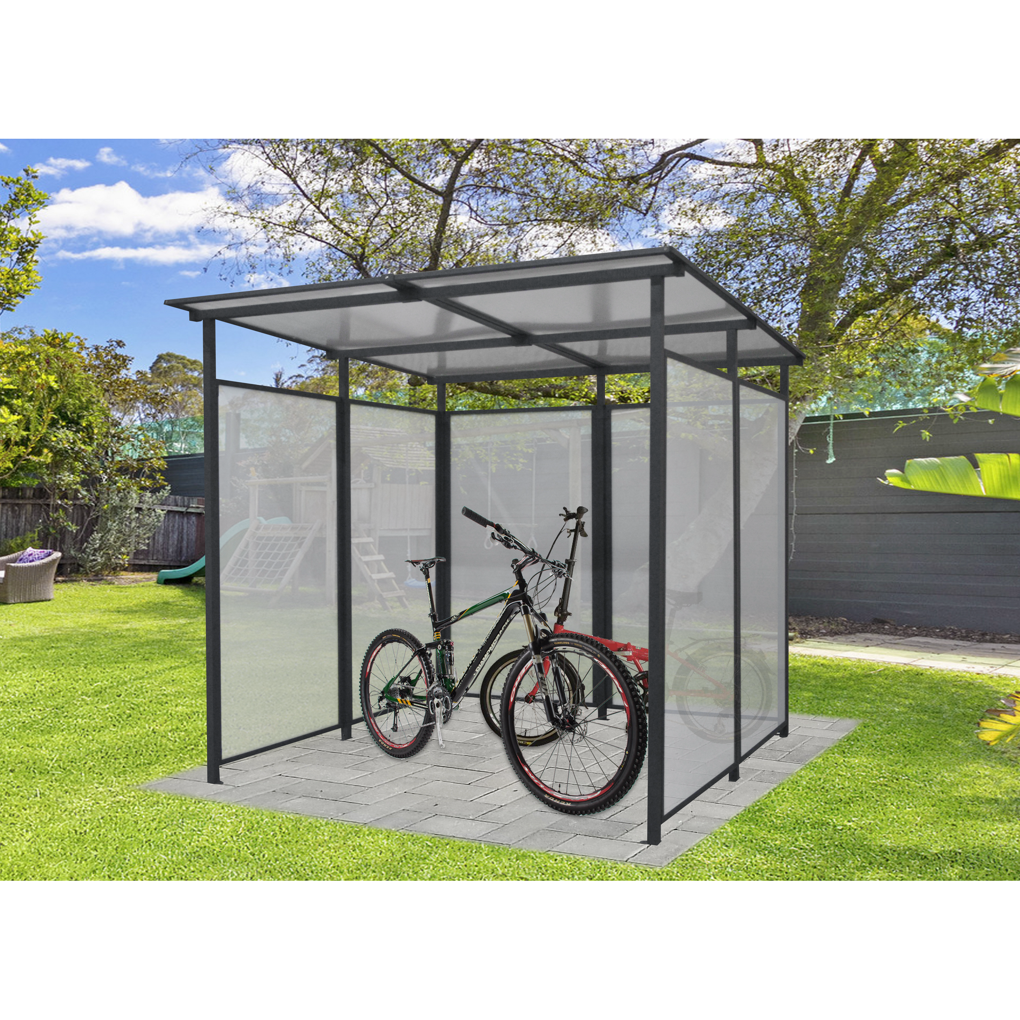 Multifunktionsunterstand 'Bus' anthrazit 227 x 223 x 212 cm
