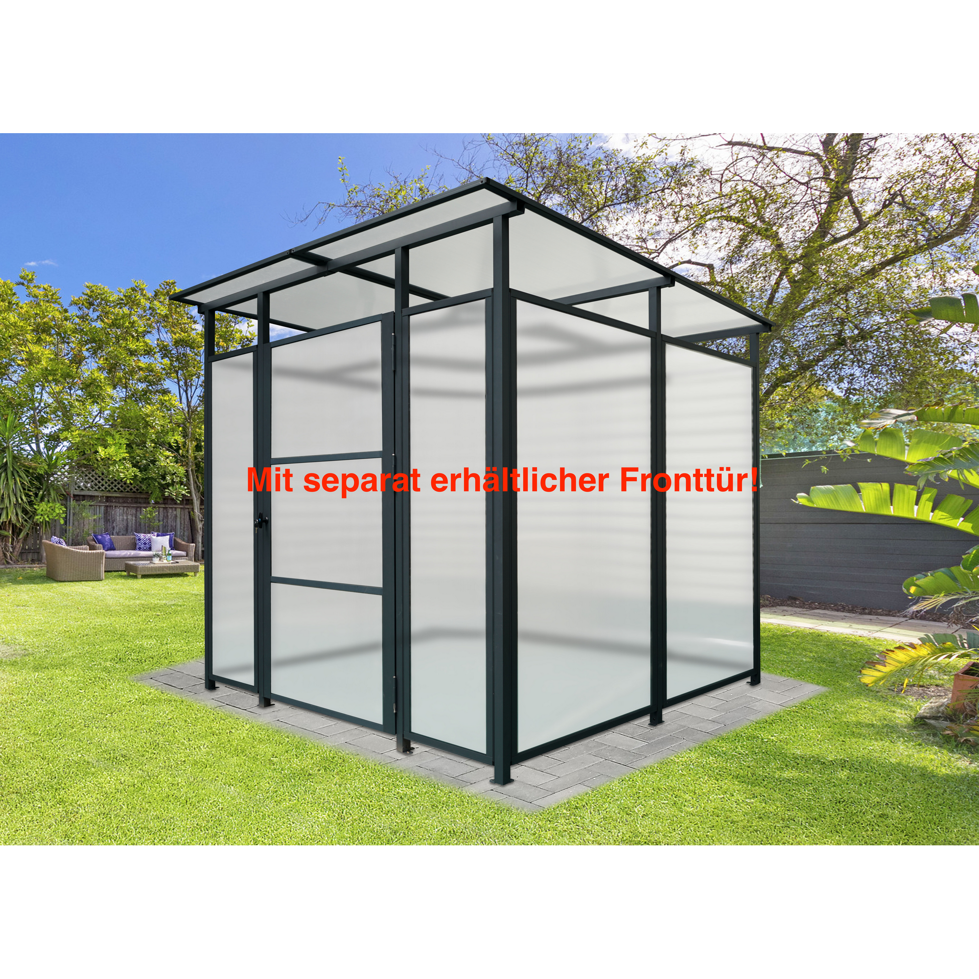 Multifunktionsunterstand 'Bus' anthrazit 227 x 223 x 212 cm