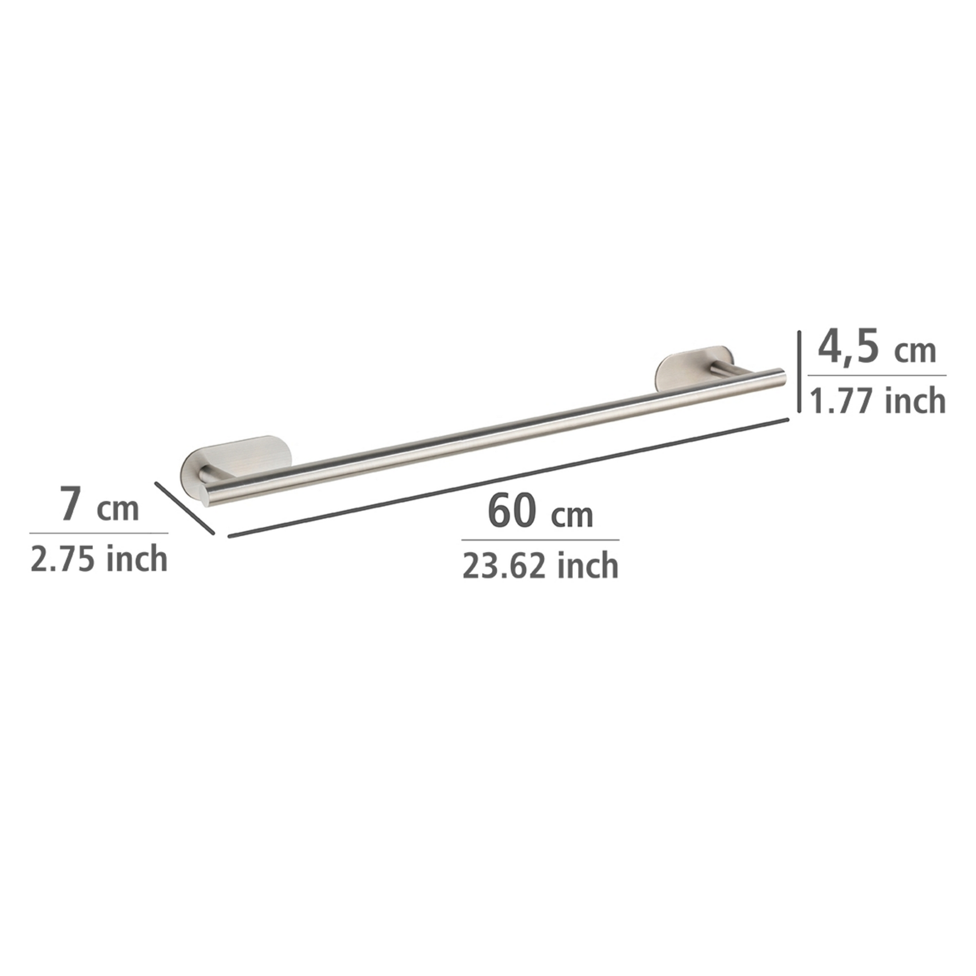 Handtuchstange 'Orea' Edelstahl matt 60 x 4,5 x 12 cm