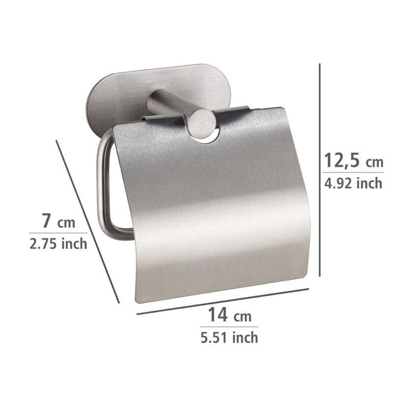 Toilettenpapierhalter 'Orea' Edelstahl matt mit Deckel