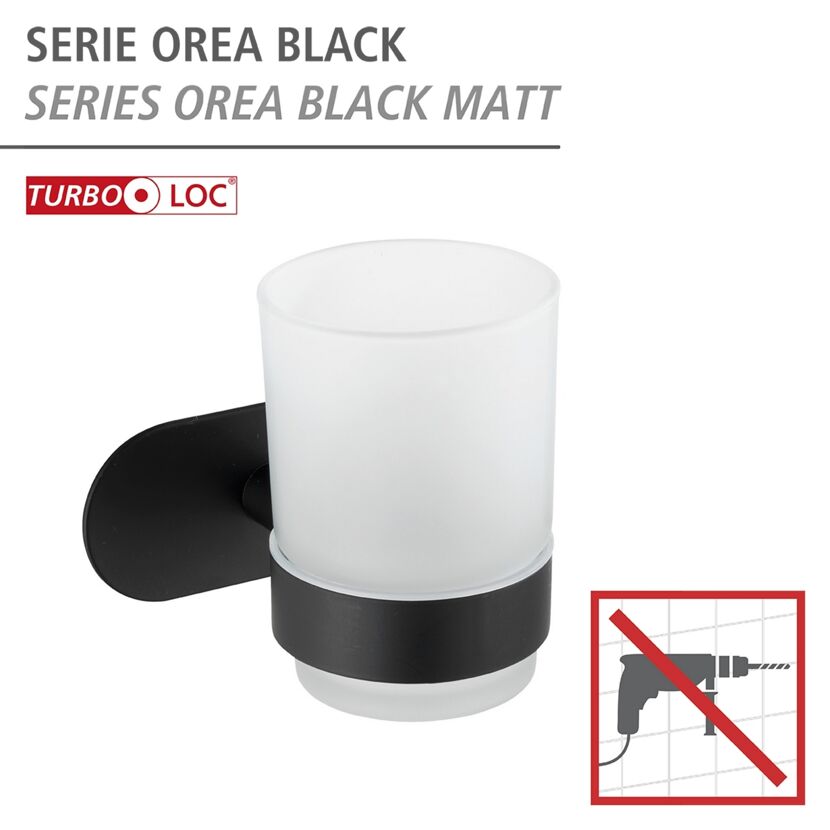 Zahnputzbecher 'Orea' Edelstahl schwarz Ø 10 x 9,5 cm