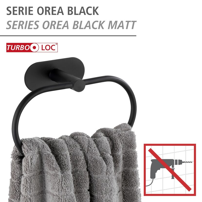 Handtuchring 'Orea' Edelstahl schwarz 20,5 x 12,5 x 7,5 cm