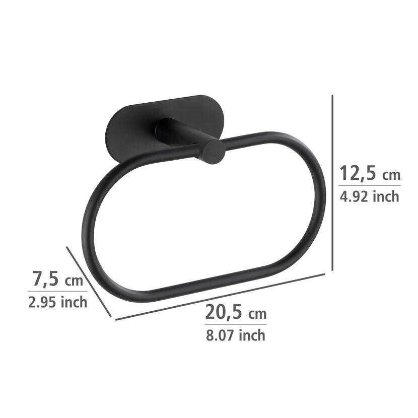 Handtuchring 'Orea' Edelstahl schwarz 20,5 x 12,5 x 7,5 cm