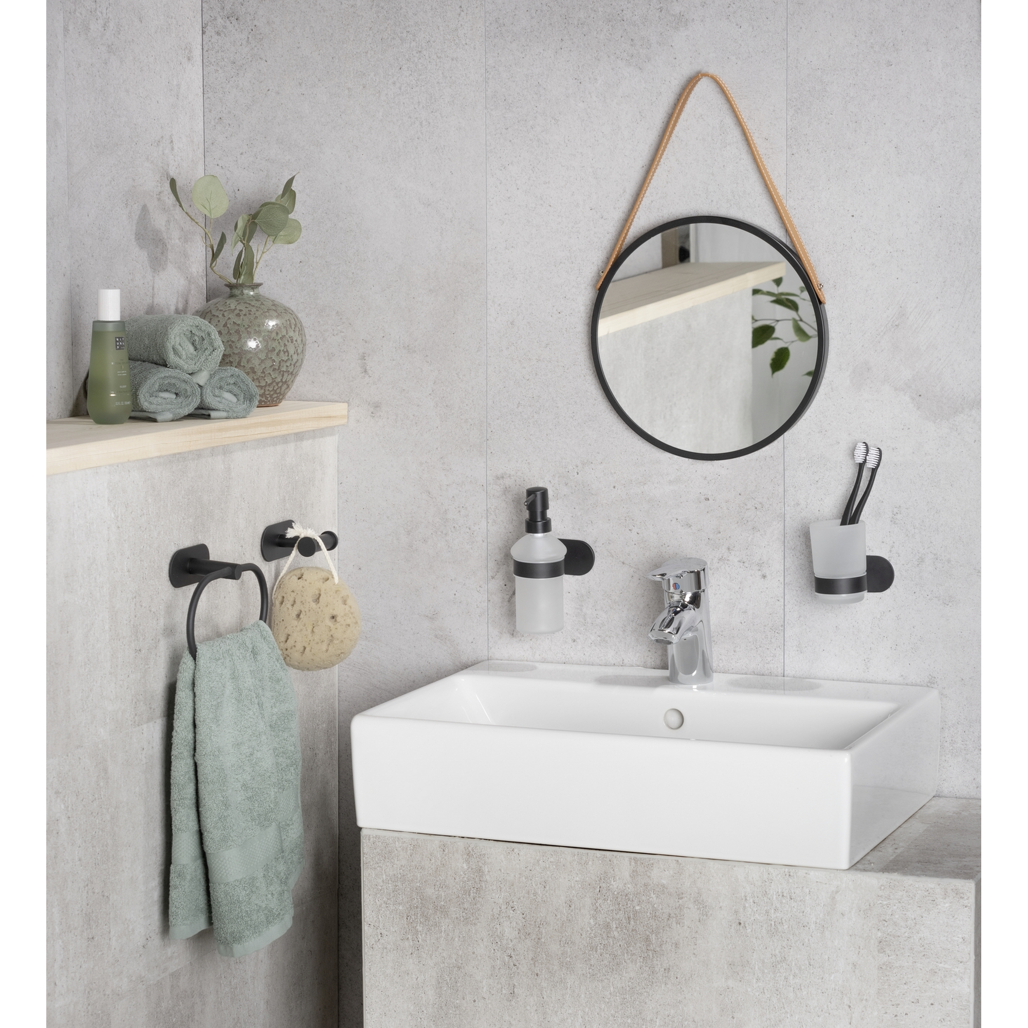 Handtuchring 'Orea' Edelstahl schwarz 20,5 x 12,5 x 7,5 cm