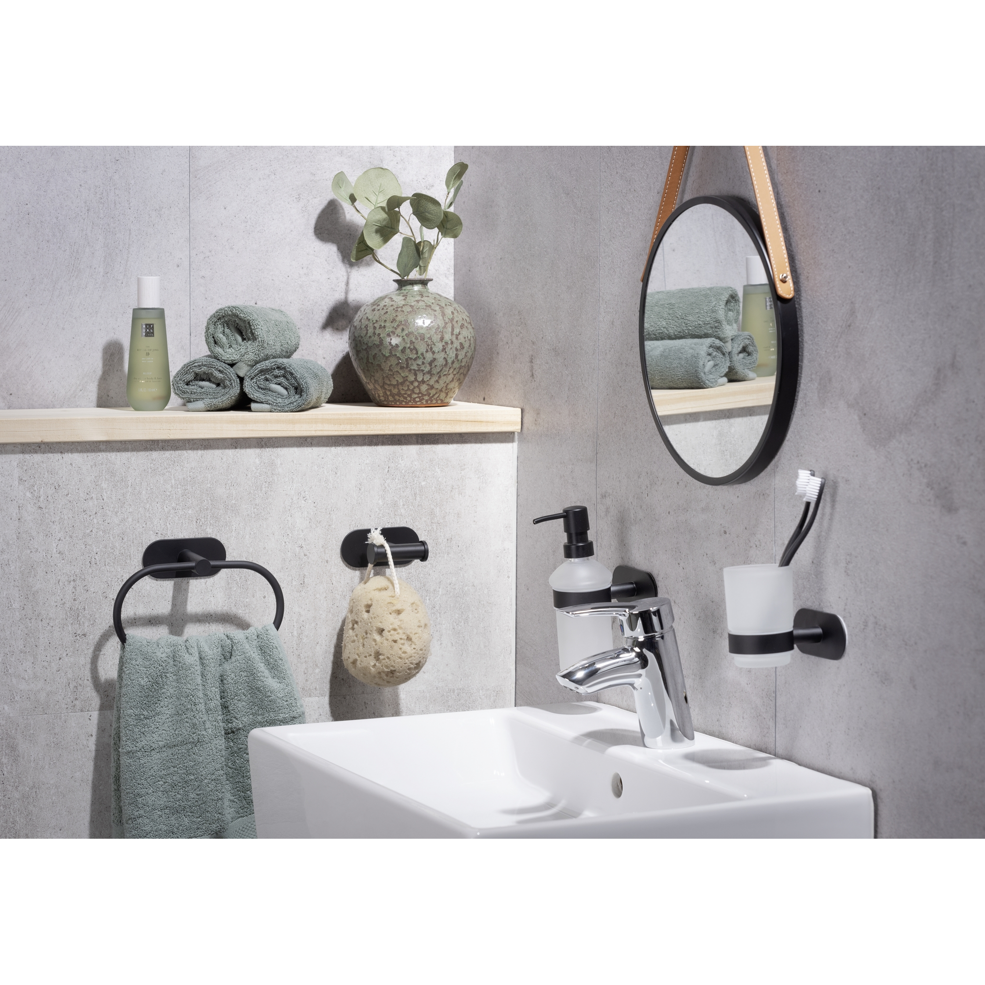 Handtuchring 'Orea' Edelstahl schwarz 20,5 x 12,5 x 7,5 cm