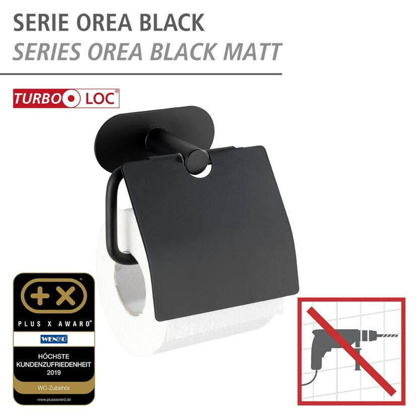 Toilettenpapierhalter 'Orea' Edelstahl schwarz