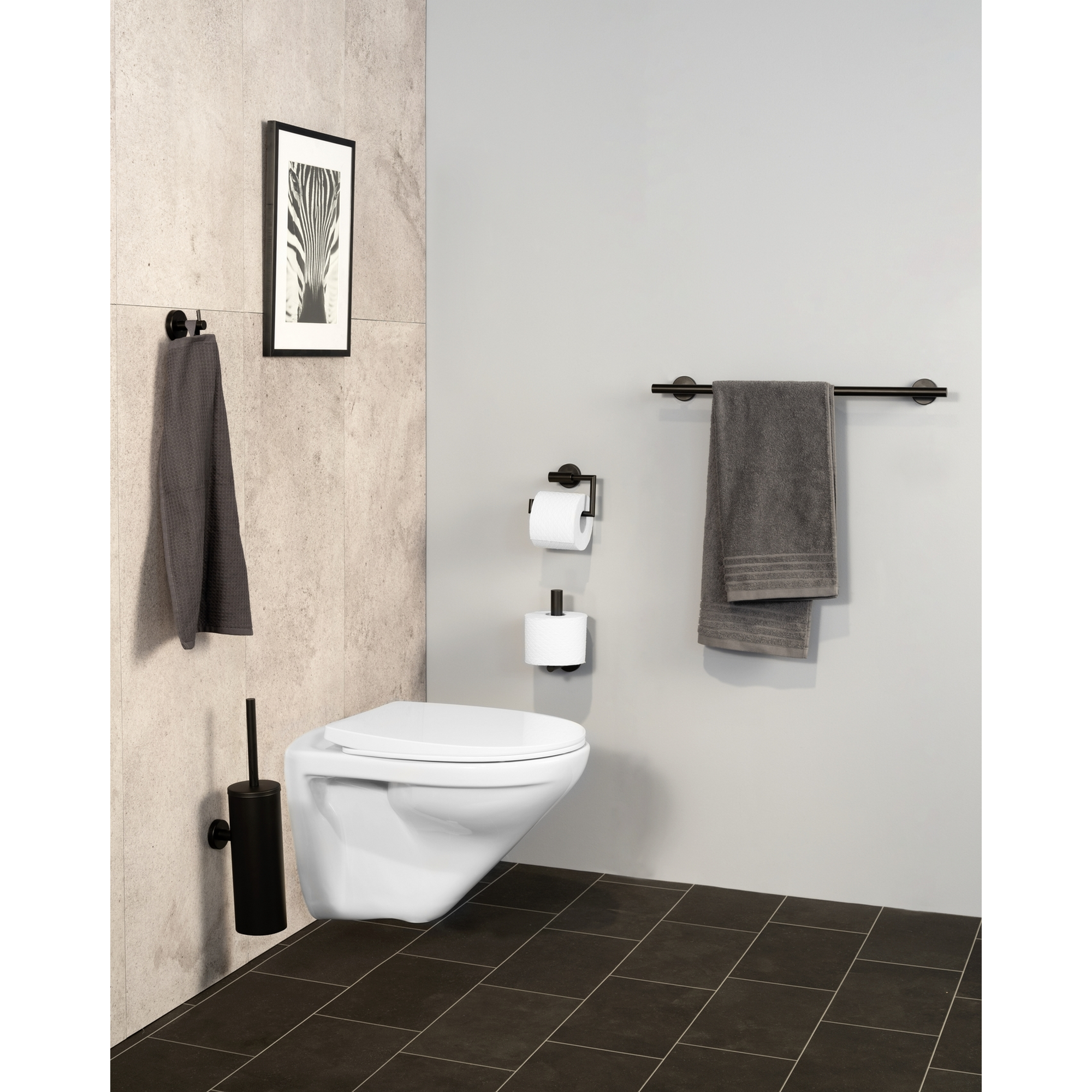 WC-Garnitur 'Bosio' Edelstahl schwarz matt