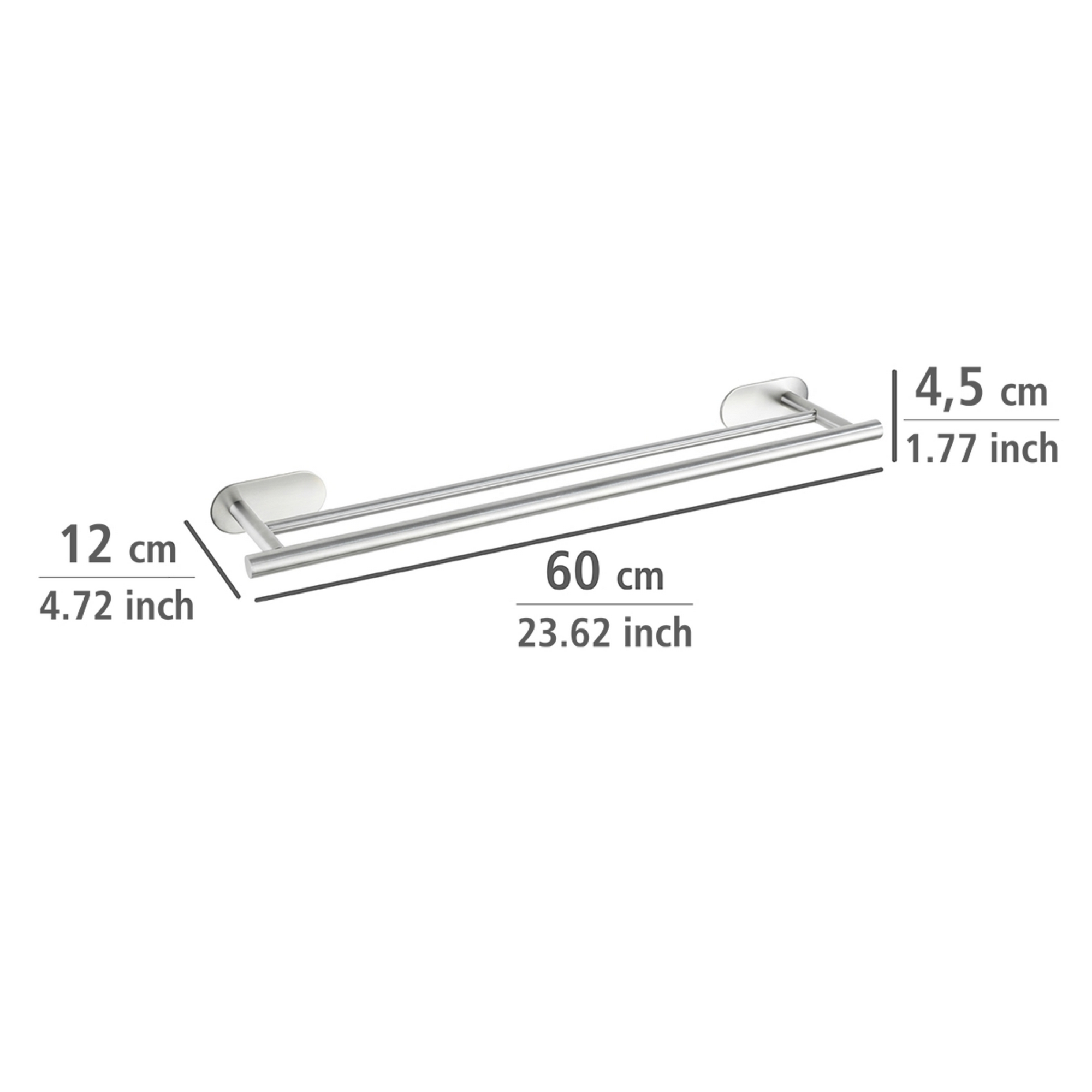 Handtuchstange 'Orea' Edelstahl glänzend 60 x 4,5 x 12 cm
