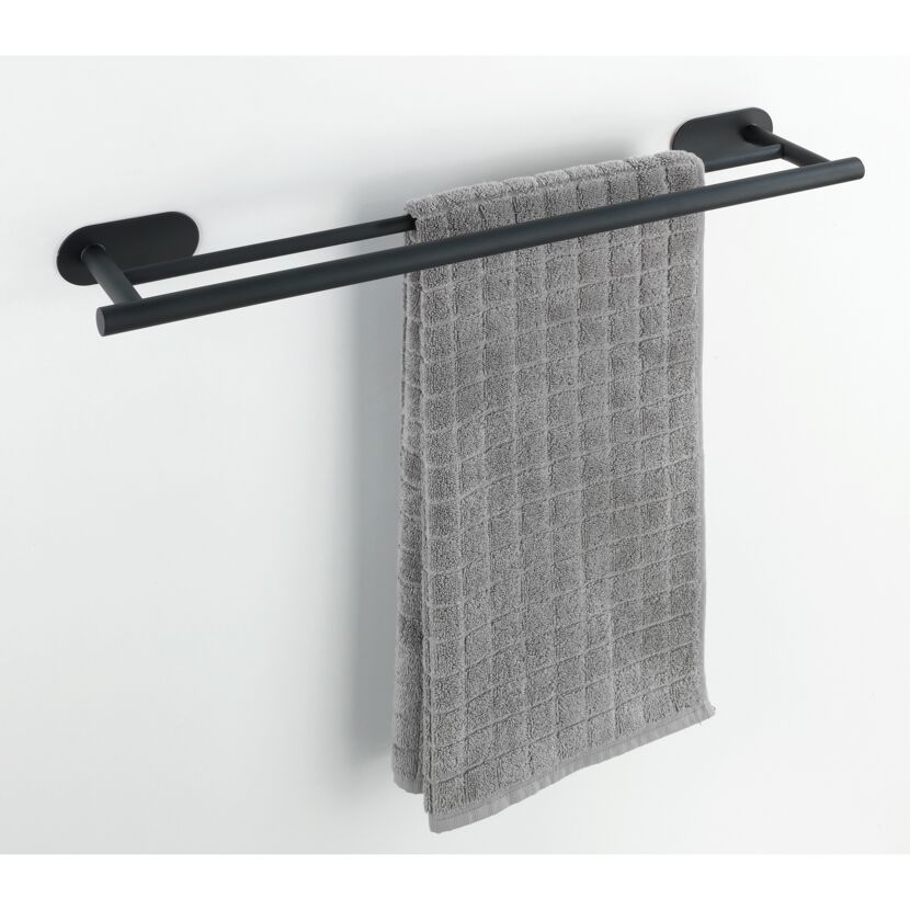 Handtuchstange 'Orea' Edelstahl schwarz 60 x 4,5 x 12 cm