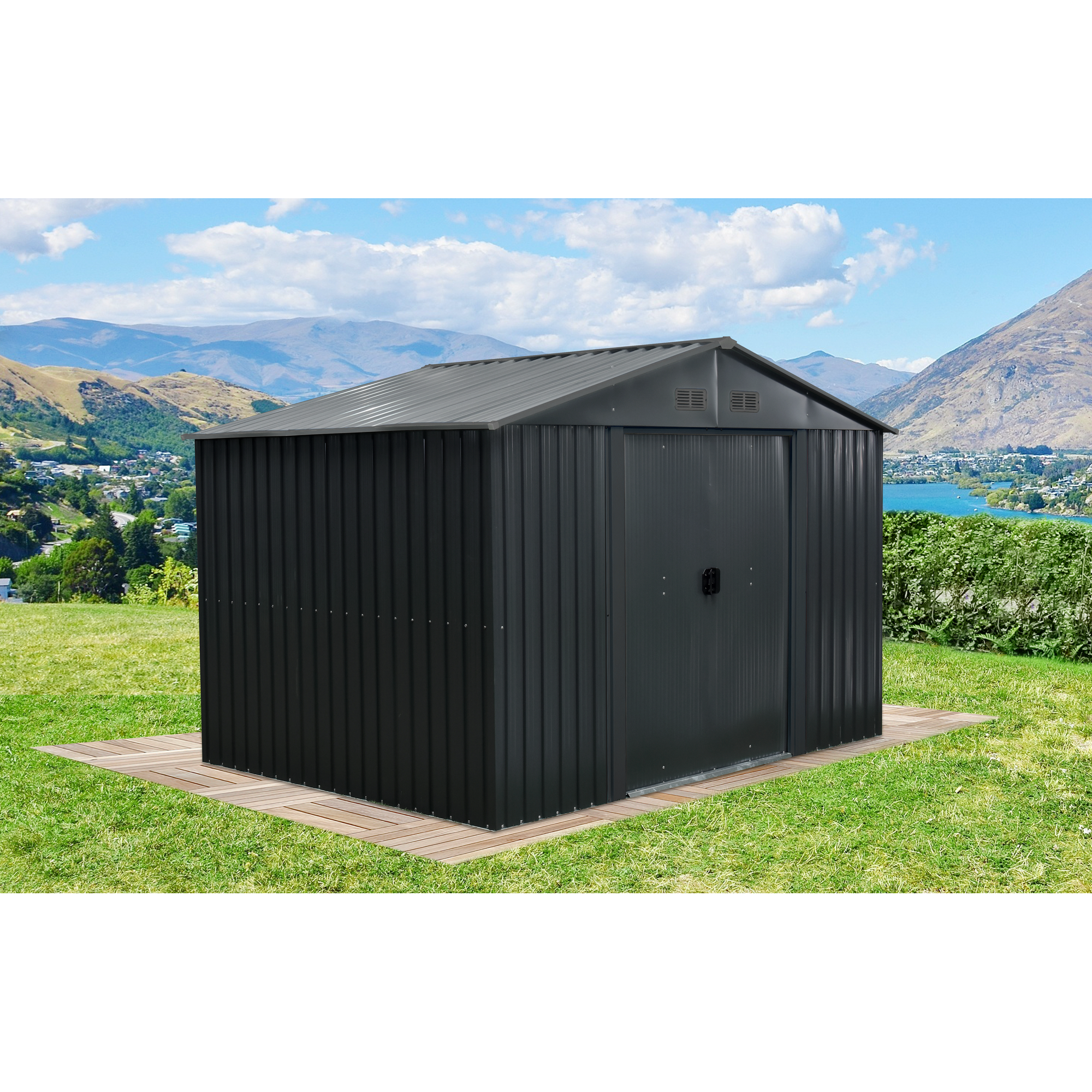 Gerätehaus anthrazit 301 x 303 x 214 cm