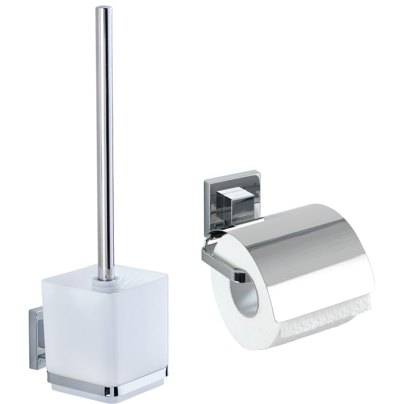 WC-Garnitur-Set 'Quadro' Edelstahl 2-teilig