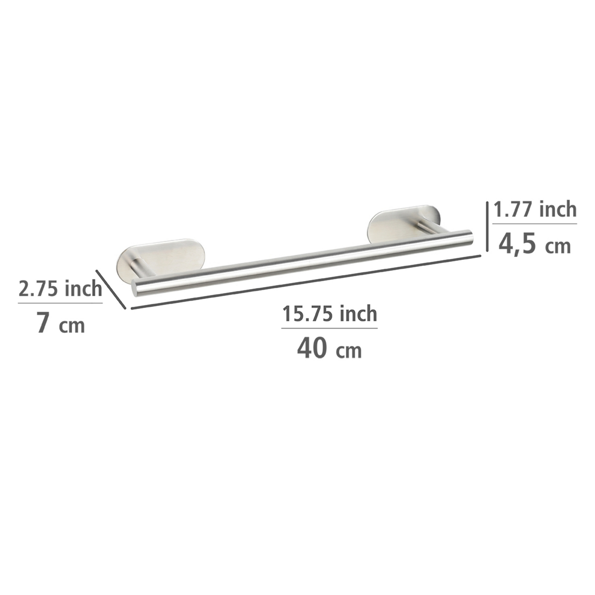 Handtuchstange 'Orea' Edelstahl 40 x 4,5 x 7 cm
