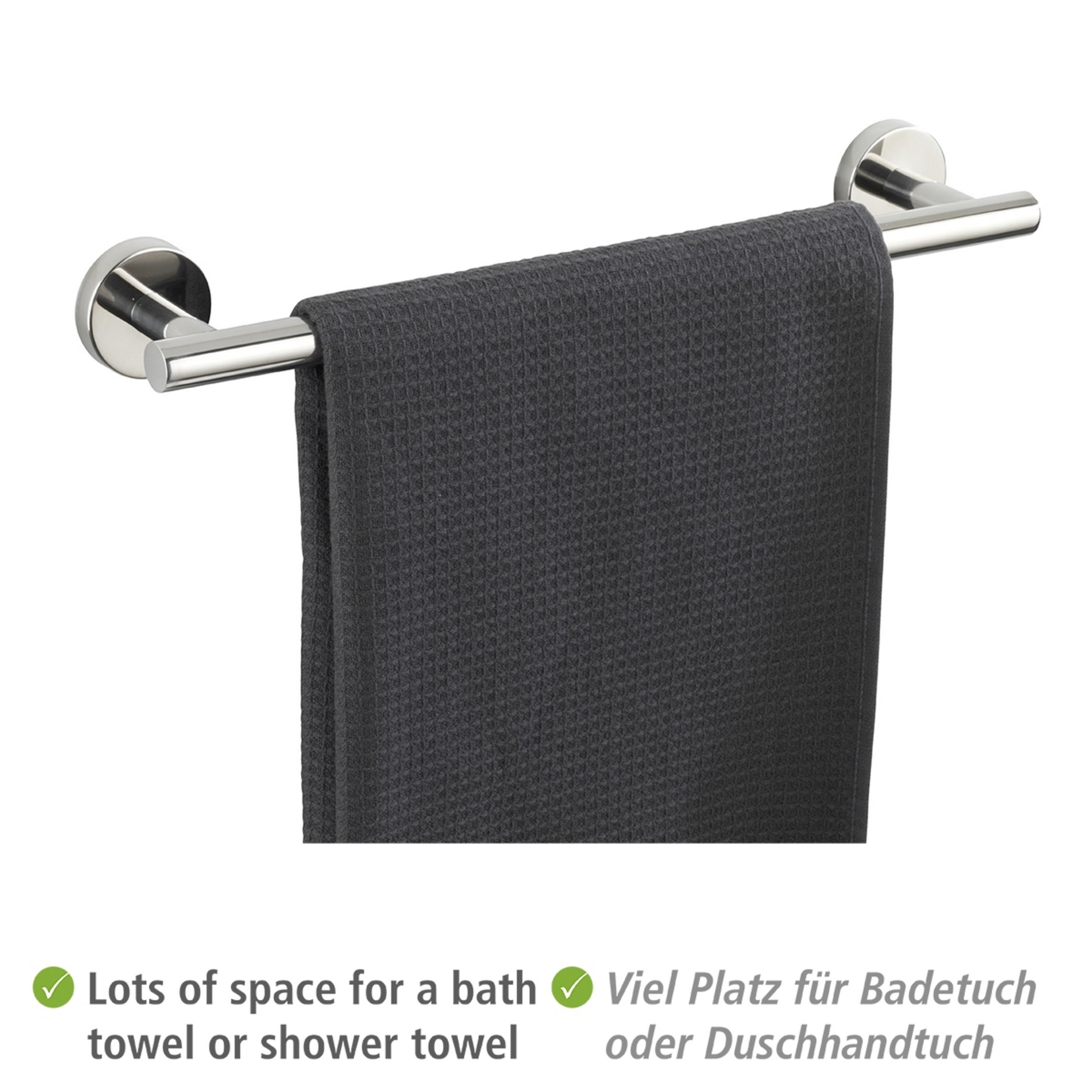 Handtuchstange 'Bosio' Edelstahl glänzend 40 x 5,5 x 7 cm
