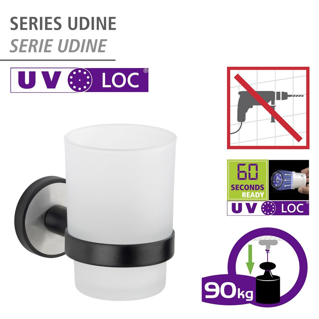 Zahnputzbecher 'Udine' Glas weiß 6 x 9,5 x 11 cm