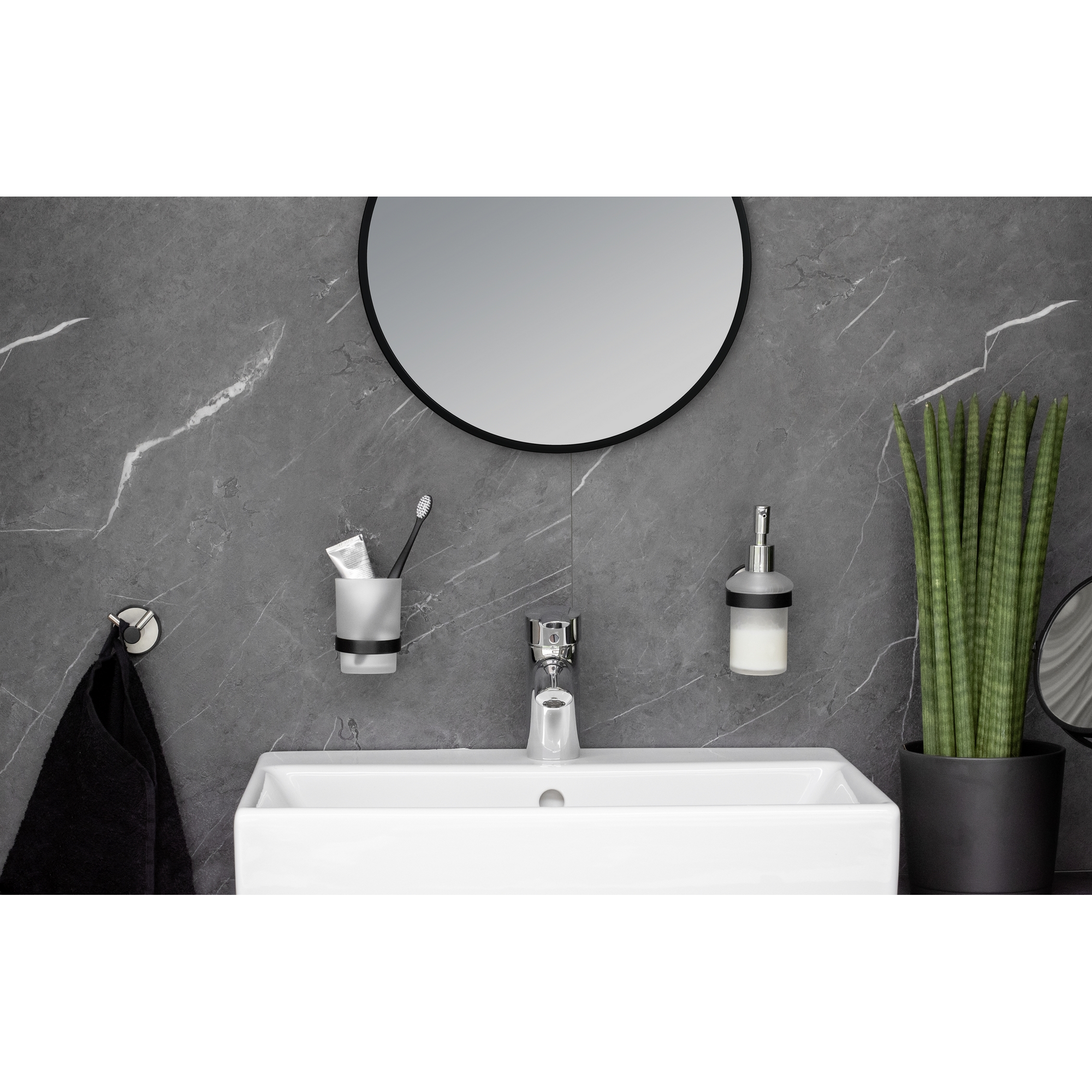 Zahnputzbecher 'Udine' Glas weiß 6 x 9,5 x 11 cm