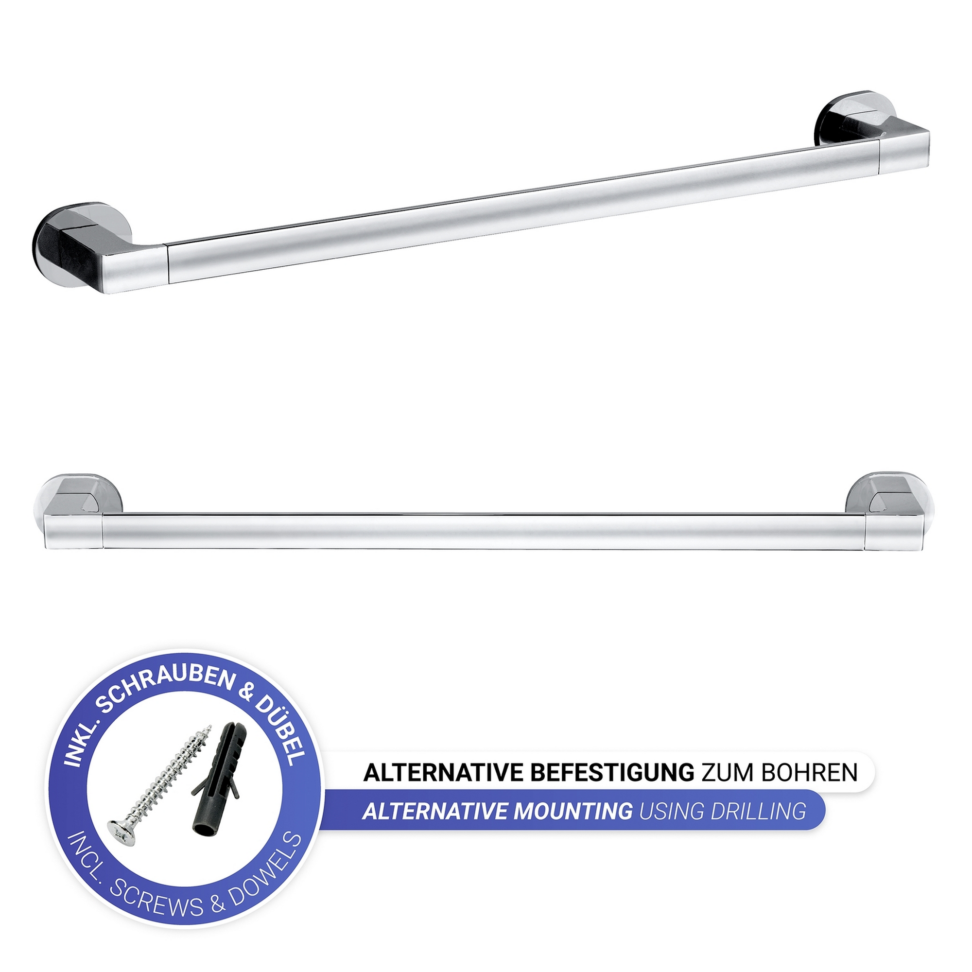 Handtuchstange 'Uno Maribor' chromfarben 63 x 5 x 7,5 cm