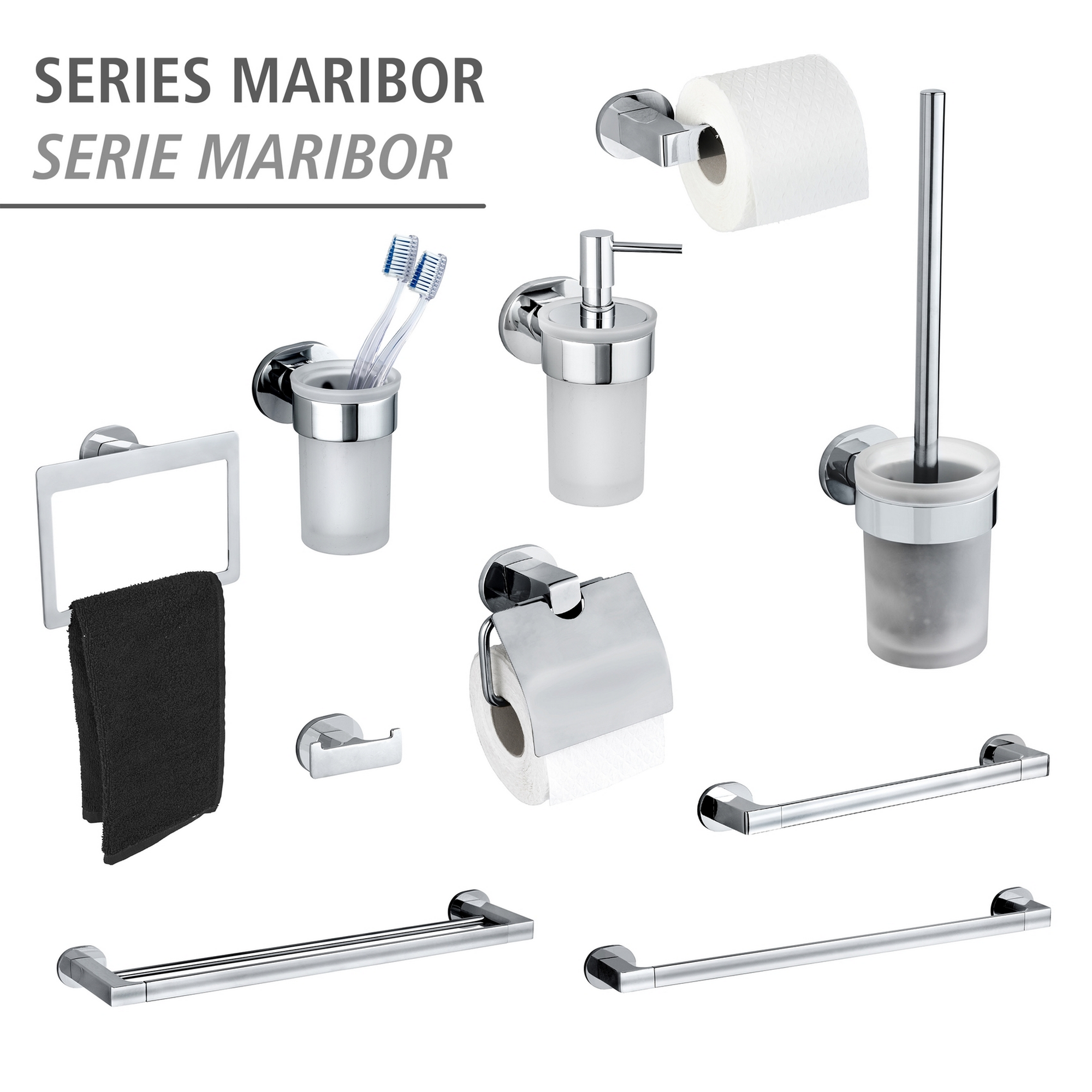 Handtuchring 'Maribor' chromfarben 23 x 17 x 5,5 cm