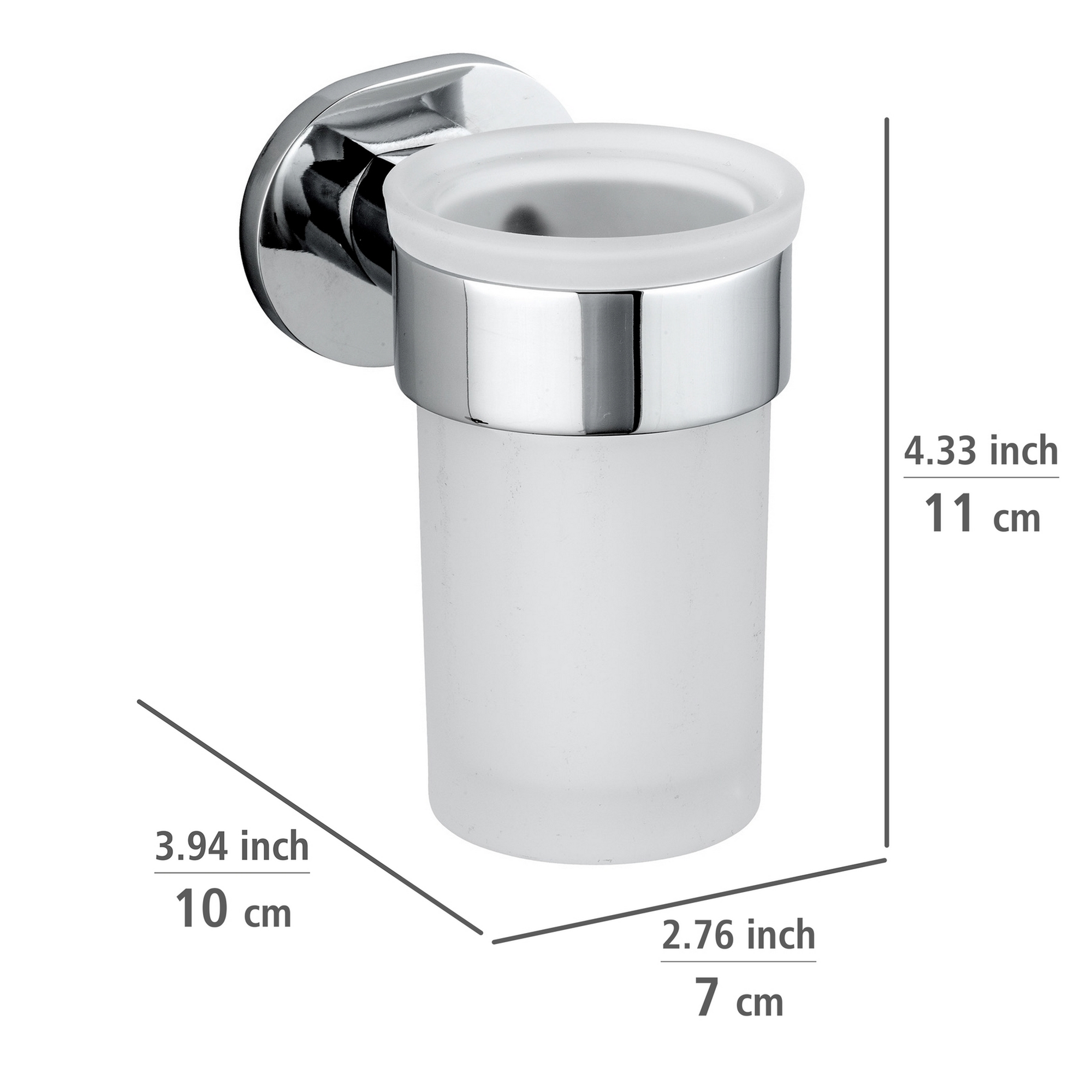 Zahnputzbecher 'Maribor' Glas weiß 7 x 11 x 10 cm