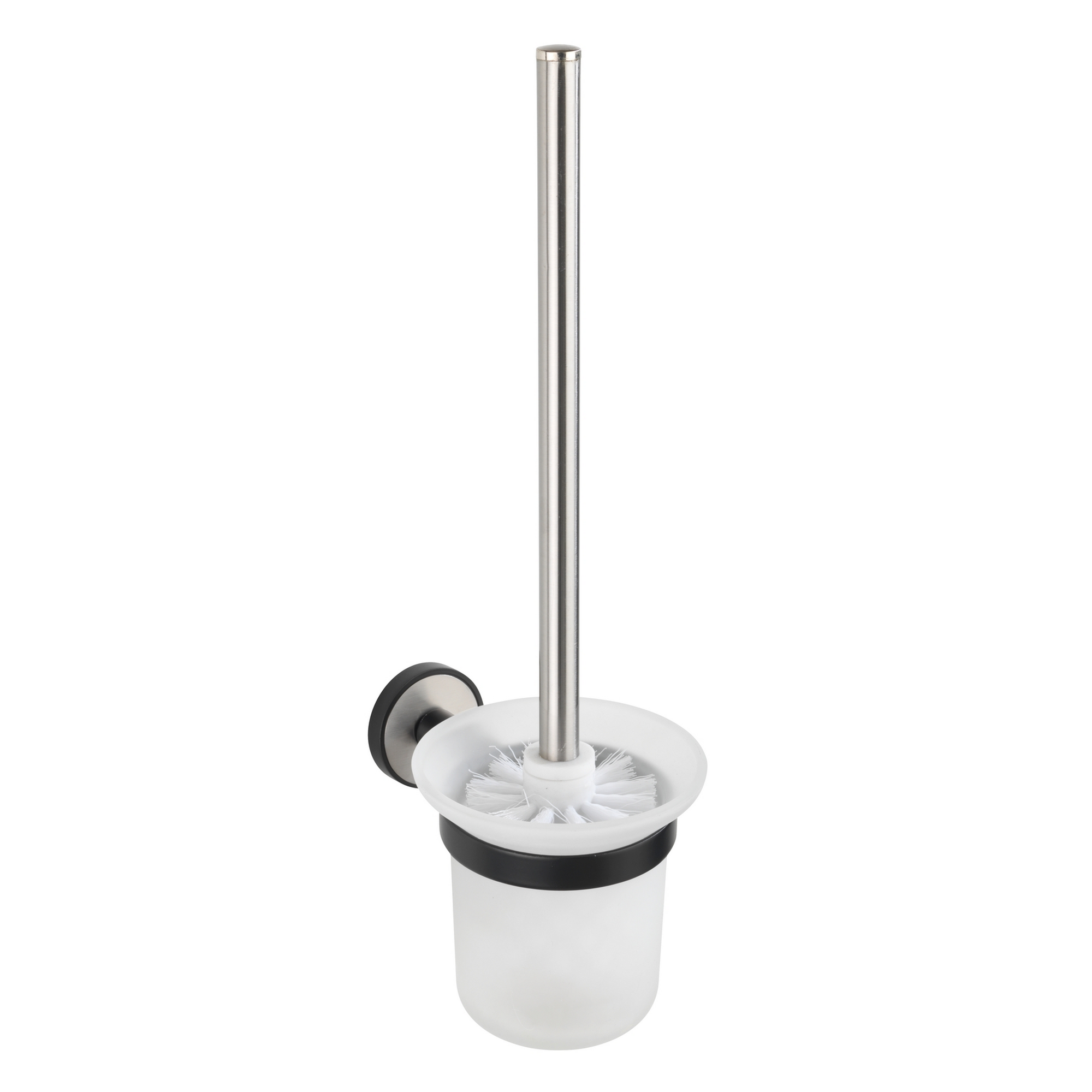 WC-Garnitur 'Udine' Edelstahl, Glas weiß, schwarz