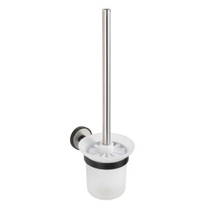 WC-Garnitur 'Udine' Edelstahl, Glas weiß, schwarz