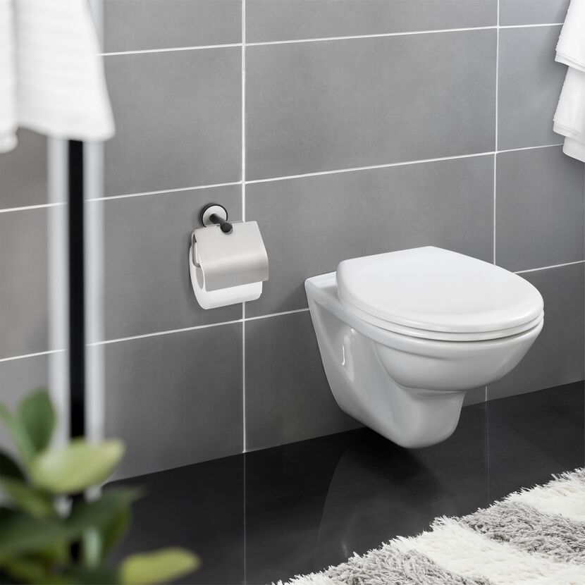 Toilettenpapierhalter 'Udine' Edelstahl mit Deckel