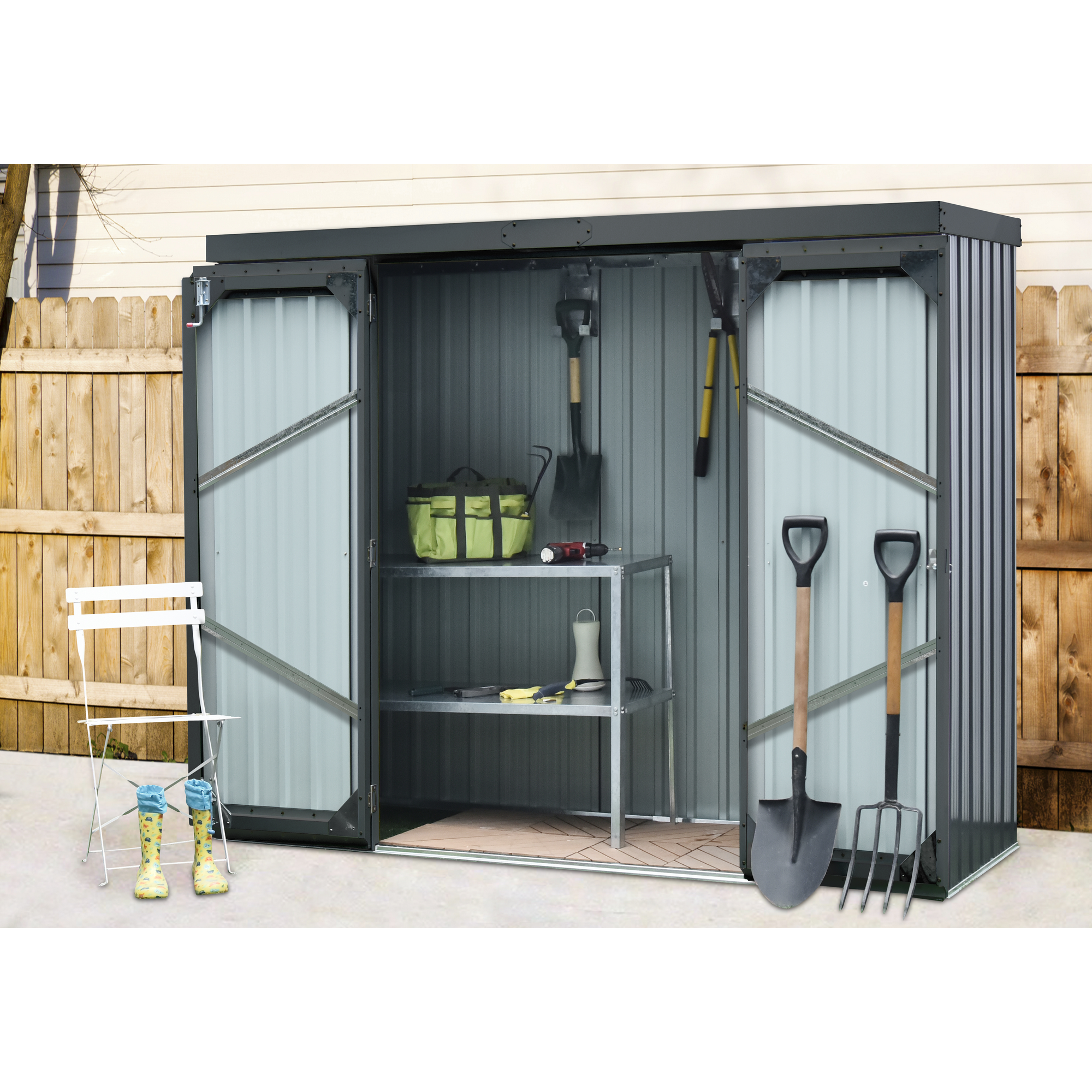 Geräteschrank Größe 2 anthrazit 226 x 81 x 180 cm