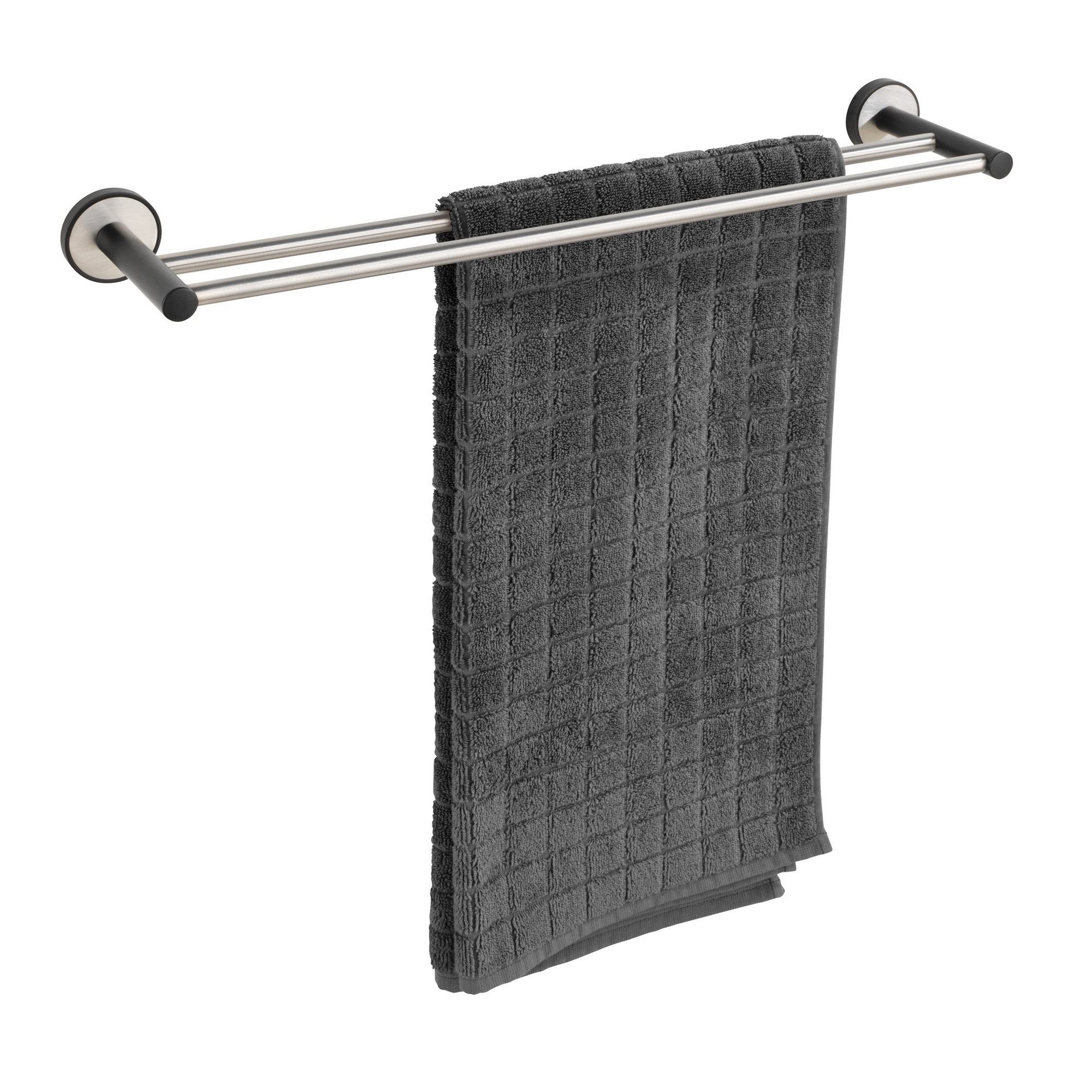 Handtuchstange 'Duo Udine' Edelstahl 61 x 5 x 11 cm
