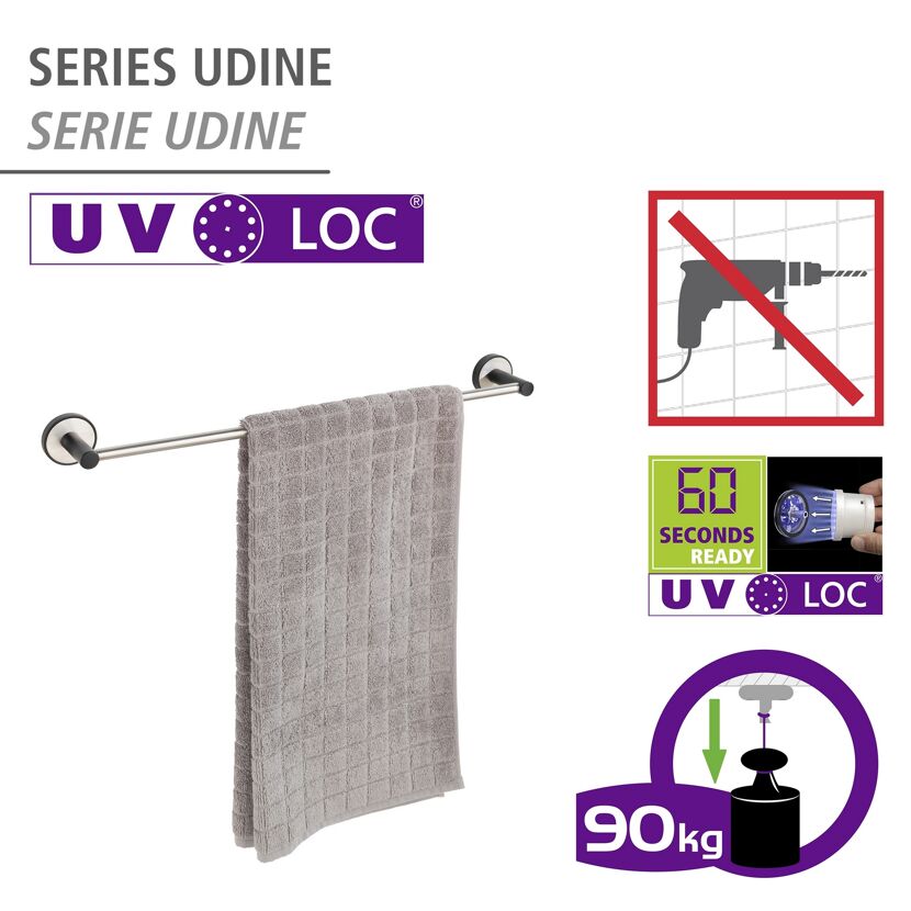 Handtuchstange 'Uno Udine' Edelstahl 61 x 5 x 7 cm