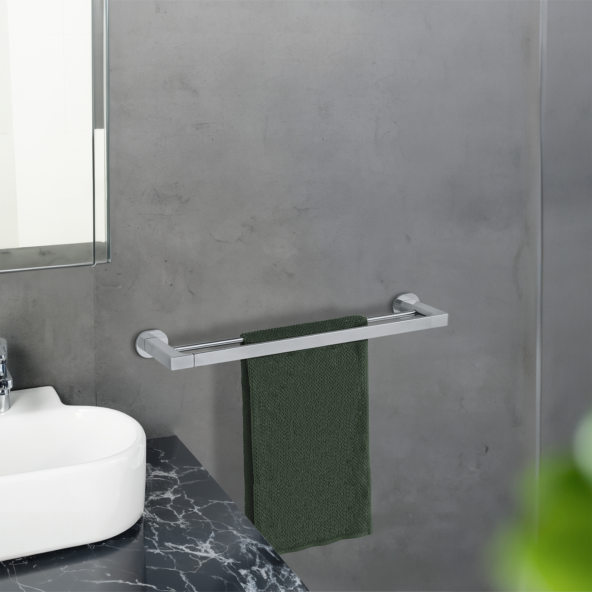 Handtuchstange 'Duo Maribor' chromfarben 63 x 5 x 14 cm