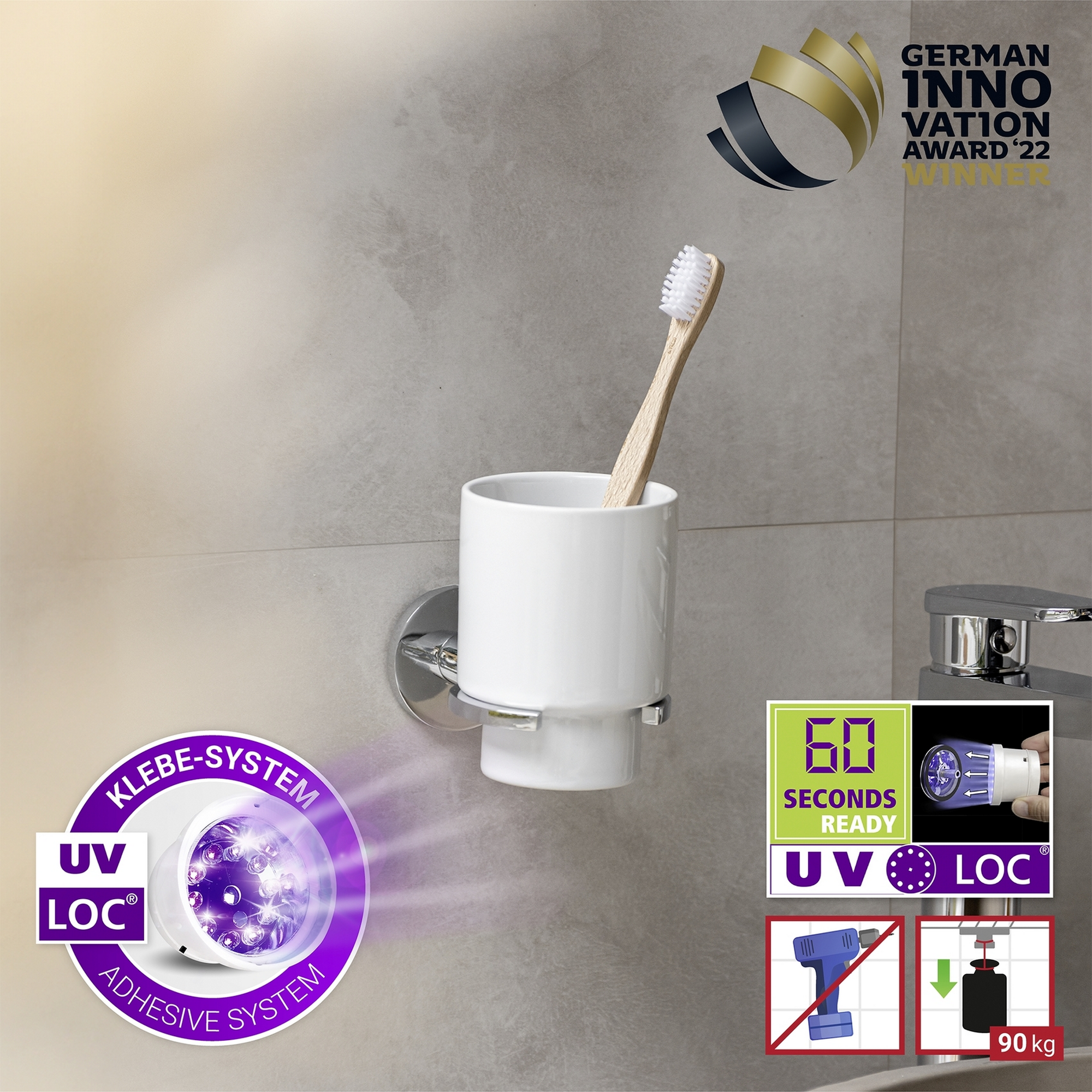 Zahnputzbecher 'Isera' Keramik weiß 7 x 11 x 12 cm