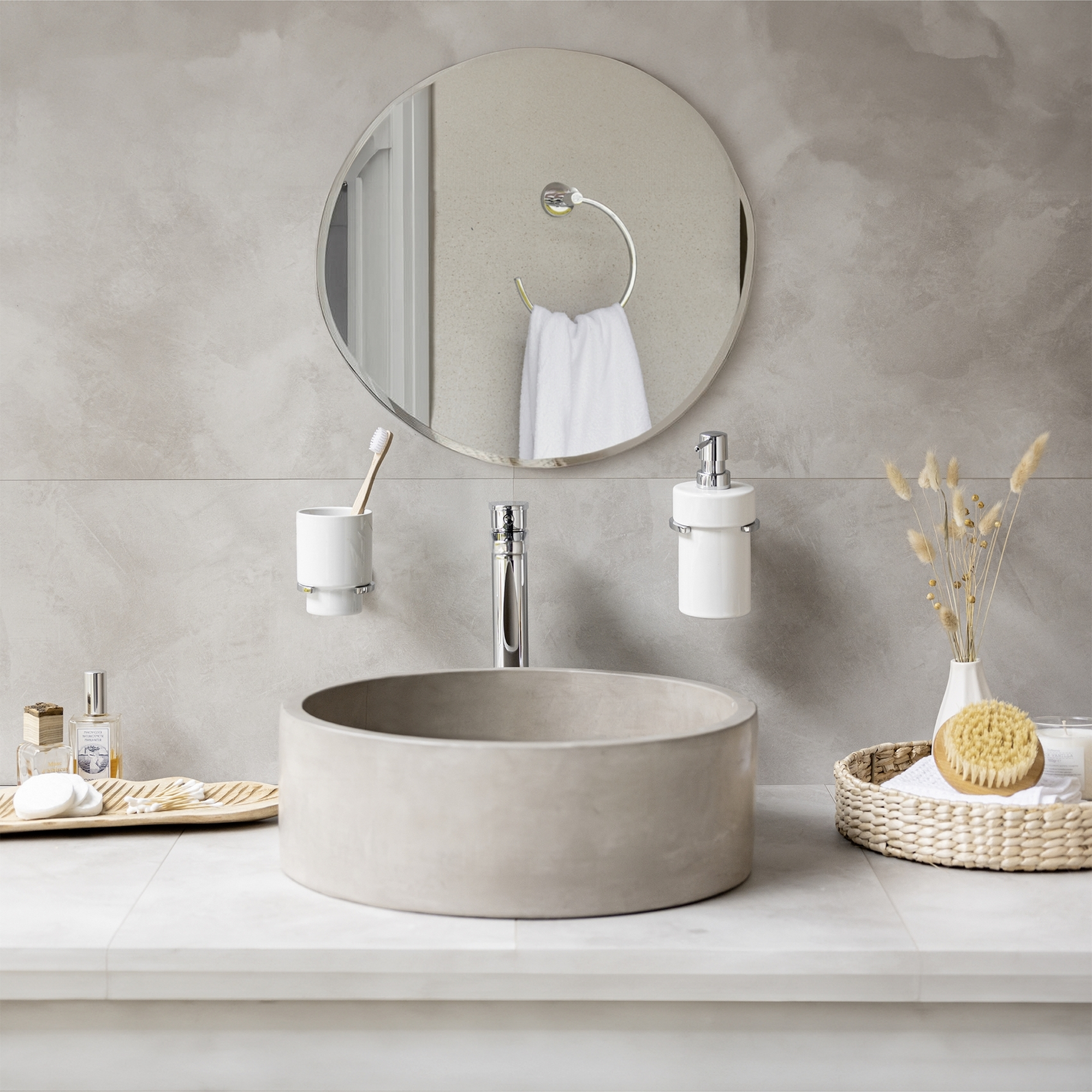 Zahnputzbecher 'Isera' Keramik weiß 7 x 11 x 12 cm