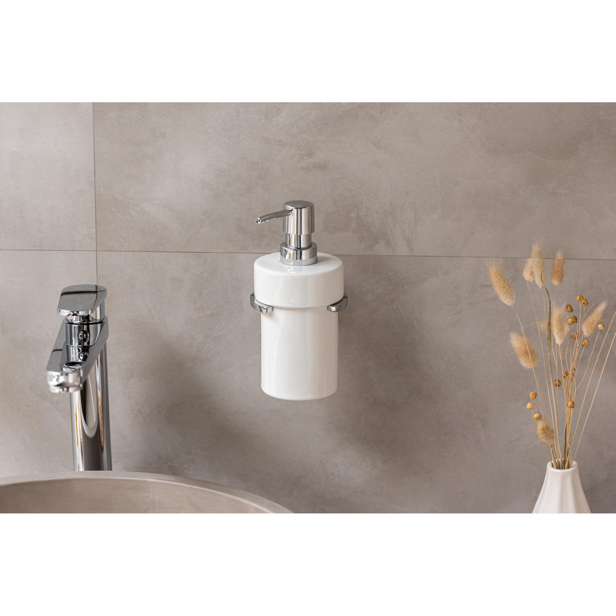 Seifenspender 'Isera' Keramik weiß 360 ml