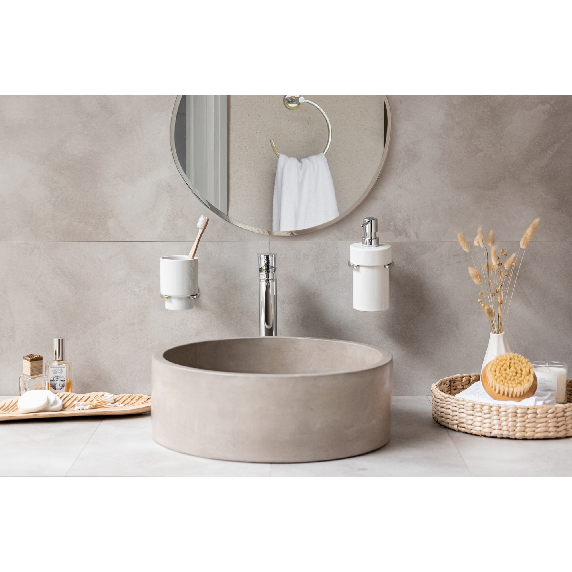 Seifenspender 'Isera' Keramik weiß 360 ml