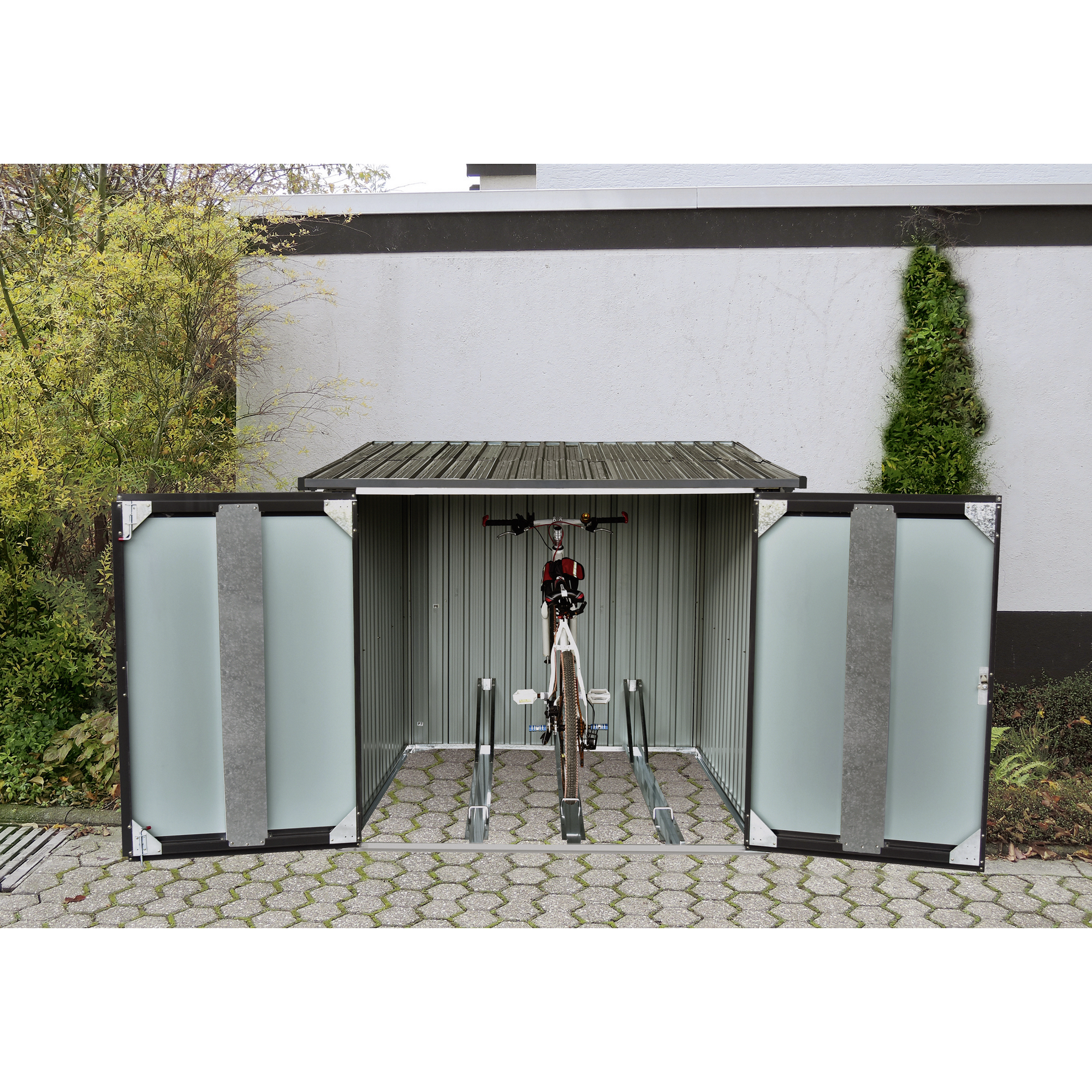 Fahrradgarage anthrazit 163 x 204 x 163 cm