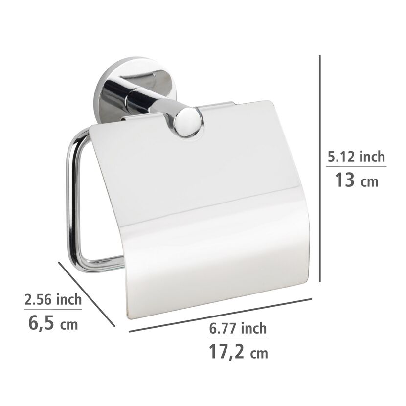 Toilettenpapierhalter 'Isera' Zinkdruckguss chromfarben mit Deckel