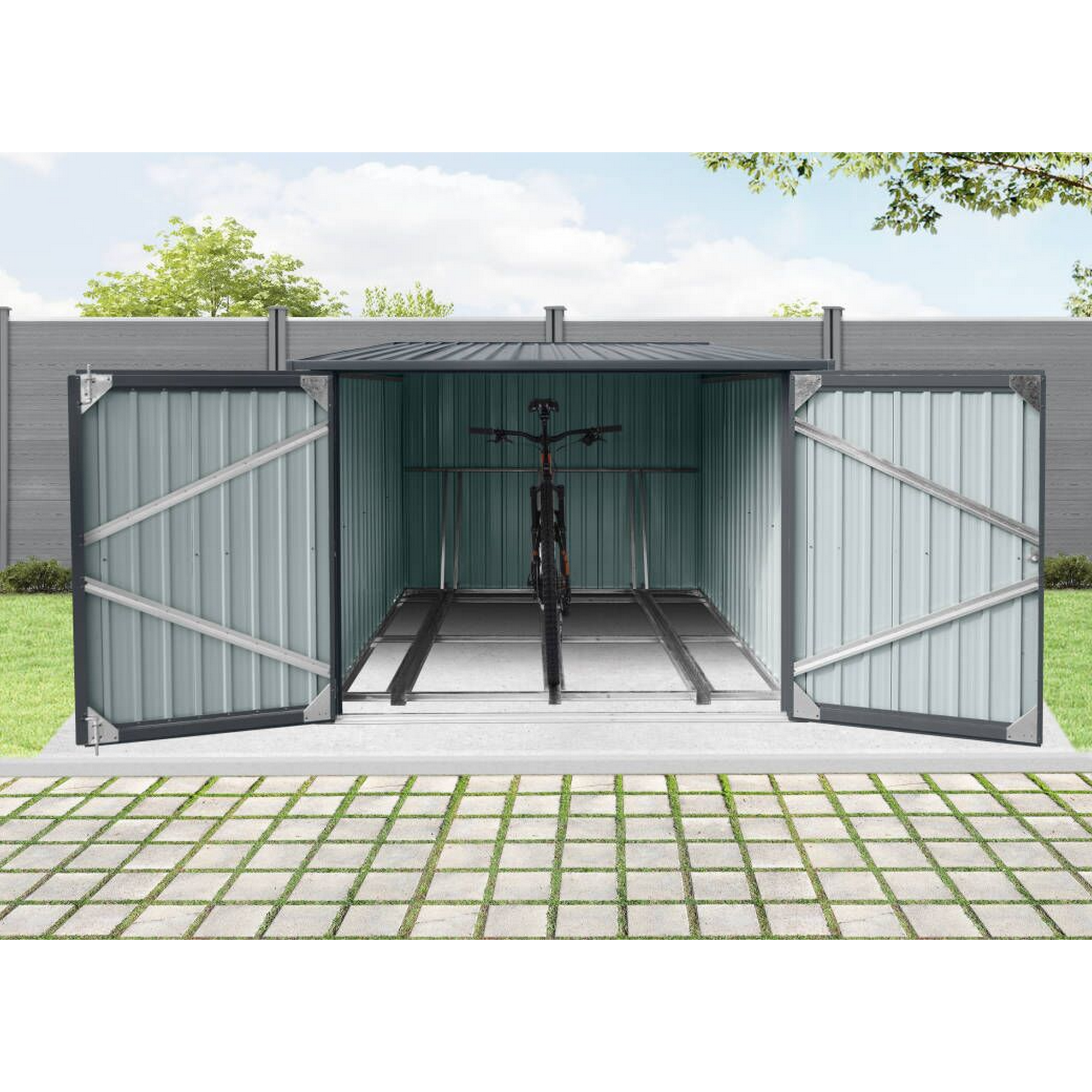 Fahrradgarage anthrazit 217 x 236 x 165 cm