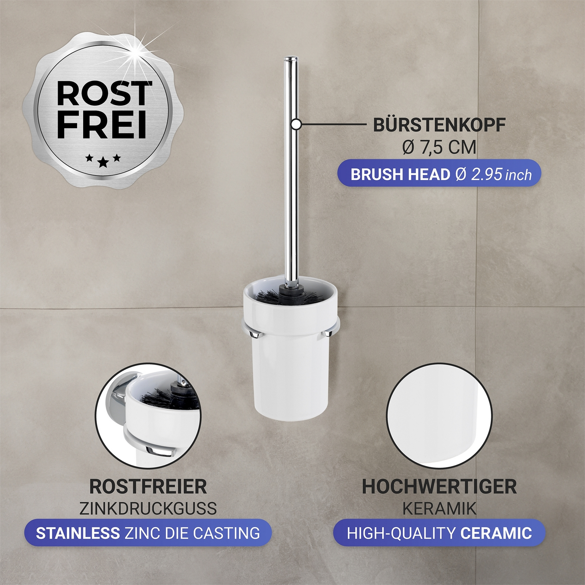 WC-Garnitur 'Isera' Zinkdruckguss weiß