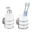 Bad-Accessorei-Set weiß, chromfarben 2-teilig