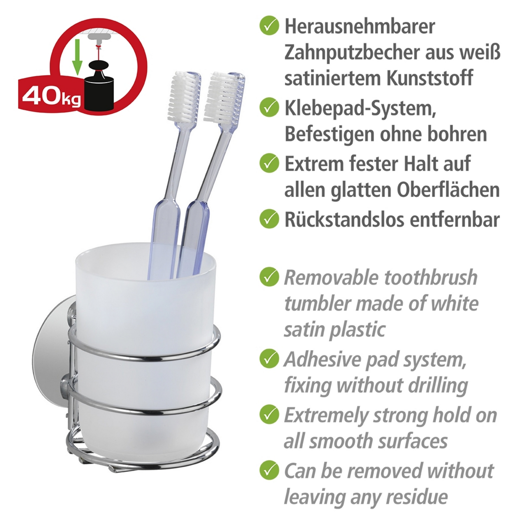 Bad-Accessorei-Set weiß, chromfarben 2-teilig