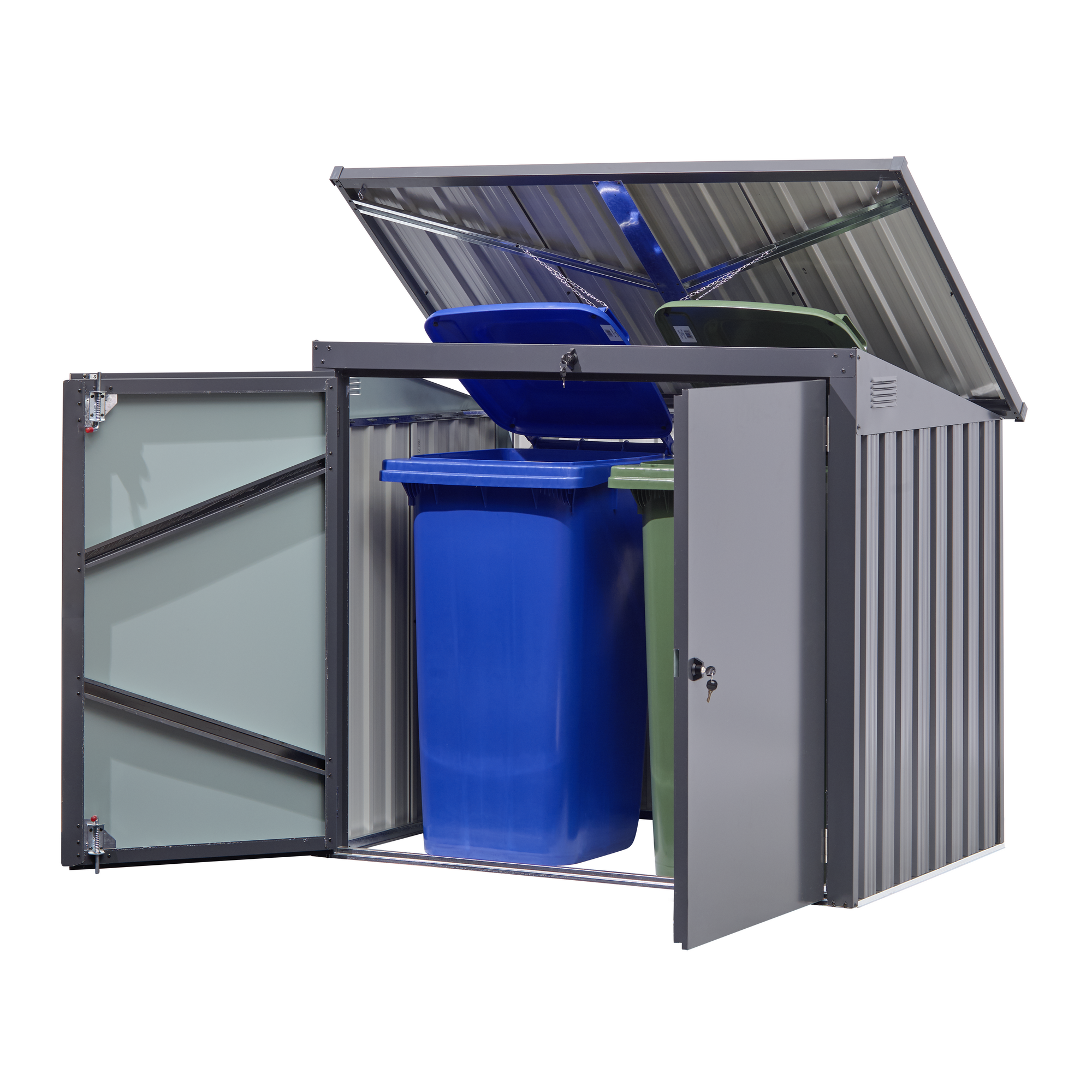 Mülltonnenbox Stahl anthrazit 158 x 134 x 101 cm